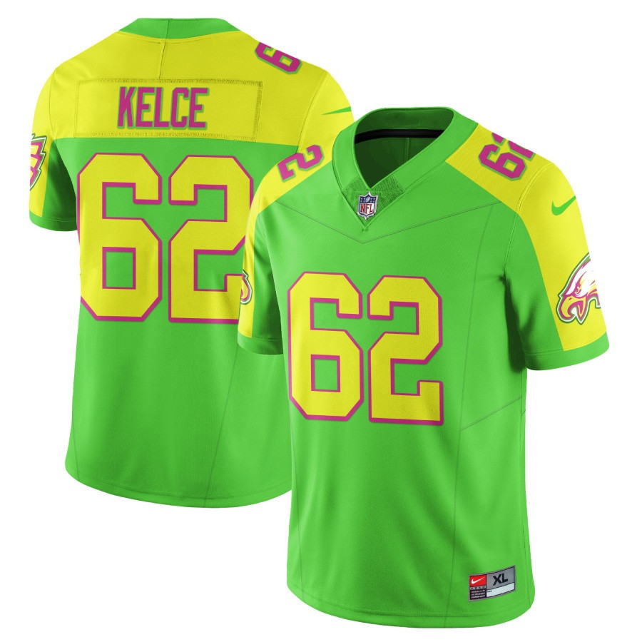 Jason Kelce Men's Philadelphia Eagles City Edition Vapor Limited Bright Green Jersey - All Stitched