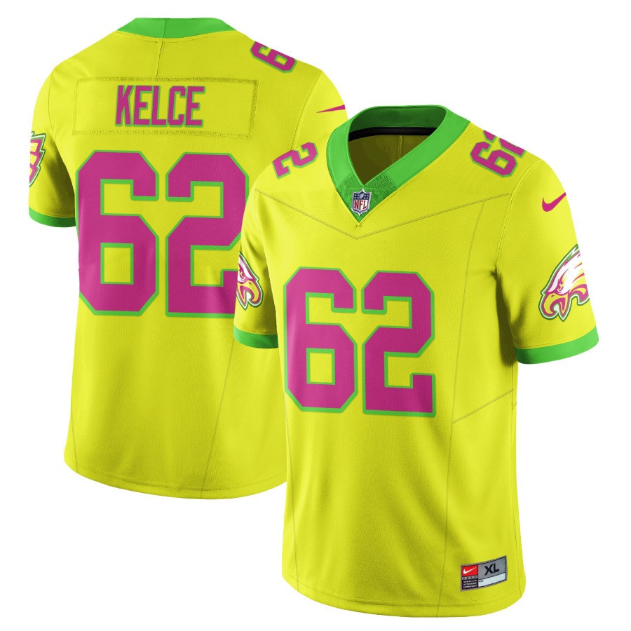 Jason Kelce Men's Philadelphia Eagles City Edition Vapor Limited Yellow Jersey - All Stitched