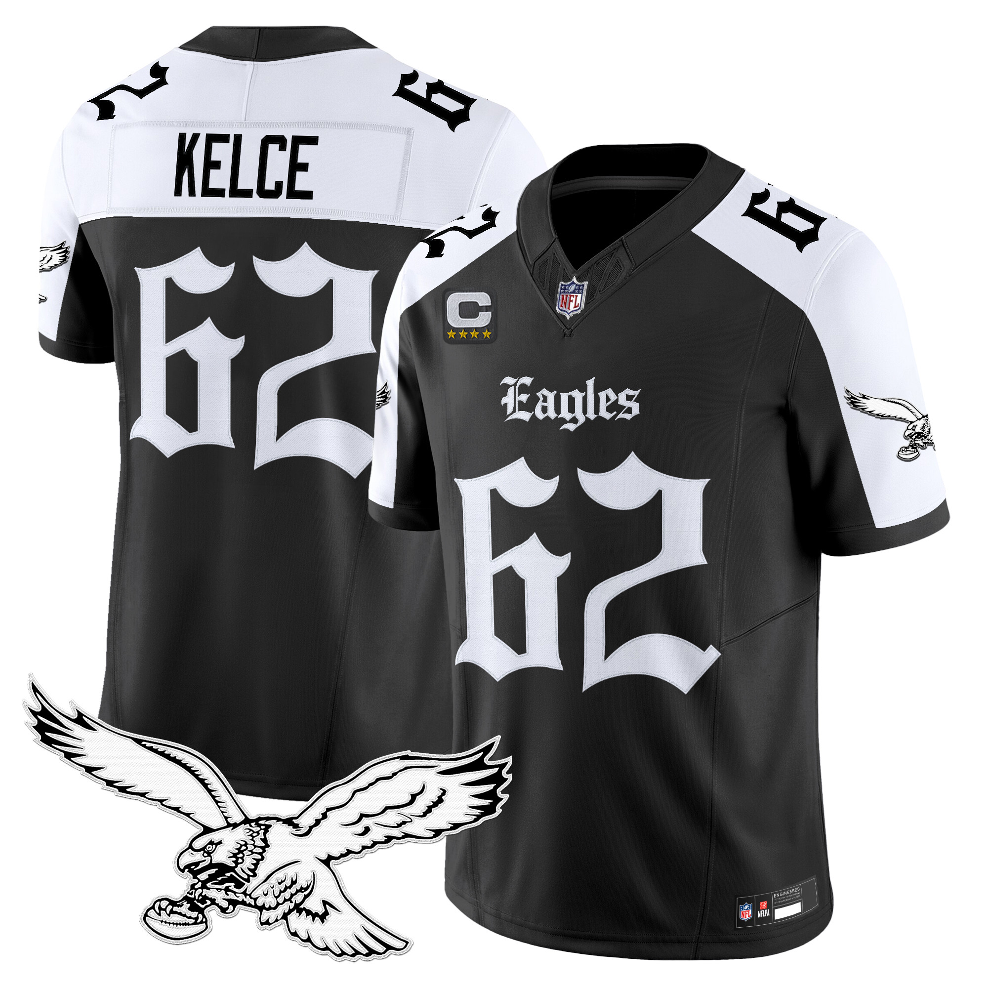 Jason Kelce Men's Philadelphia Eagles 'Gothic Philly Edition' Vapor Limited Alternate Jersey - All Stitched