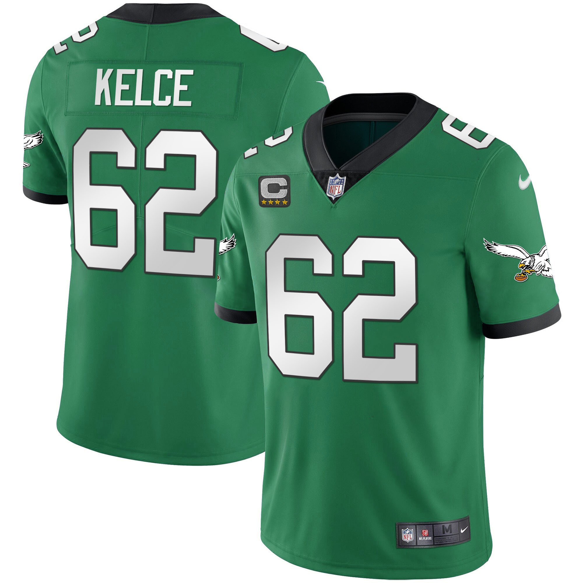 Jason Kelce Men's Philadelphia Eagles Kelly Green Gold Green Limited Jersey - All Stitched