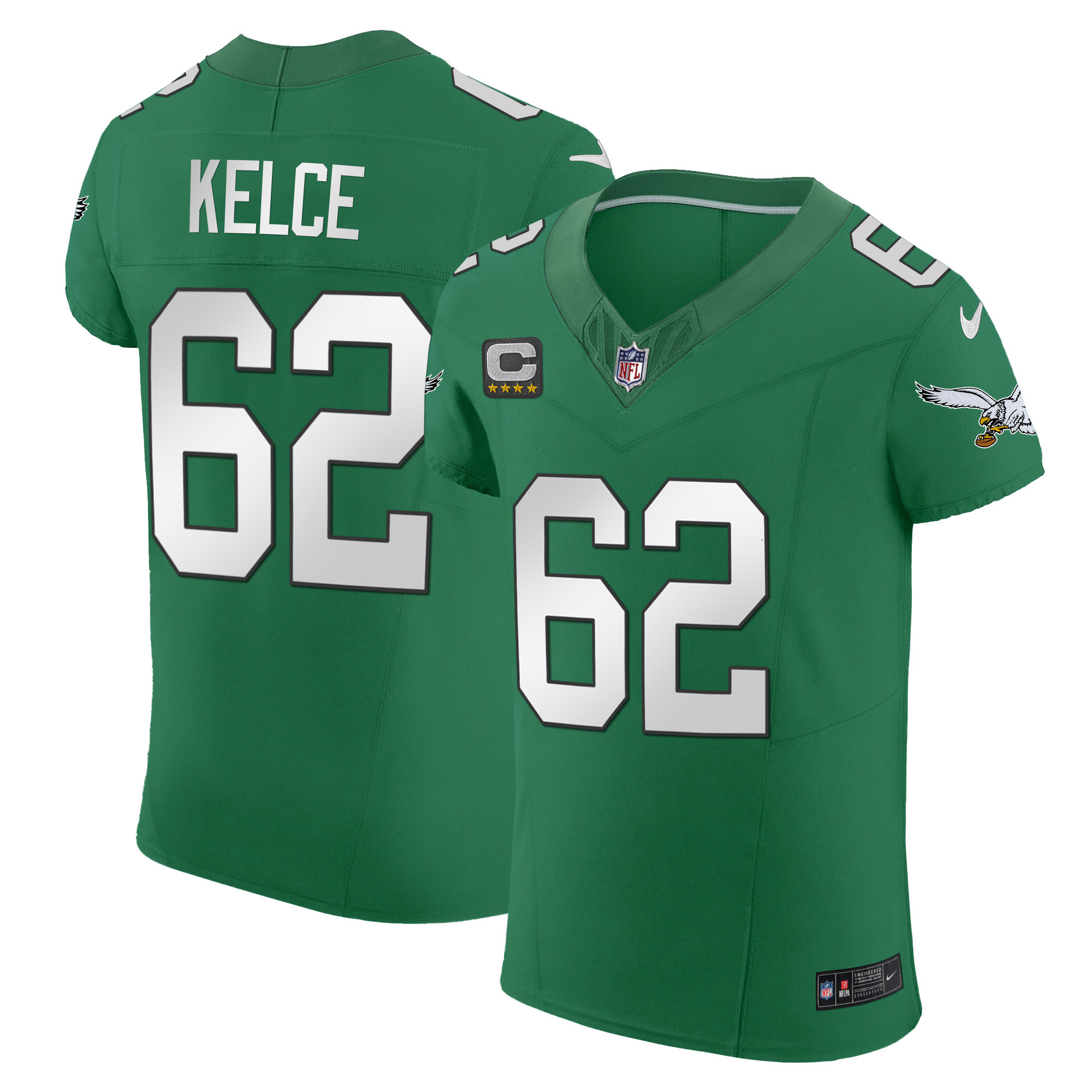 Jason Kelce Men's Philadelphia Eagles Kelly Green Vapor Elite Kelly Green Jersey - All Stitched
