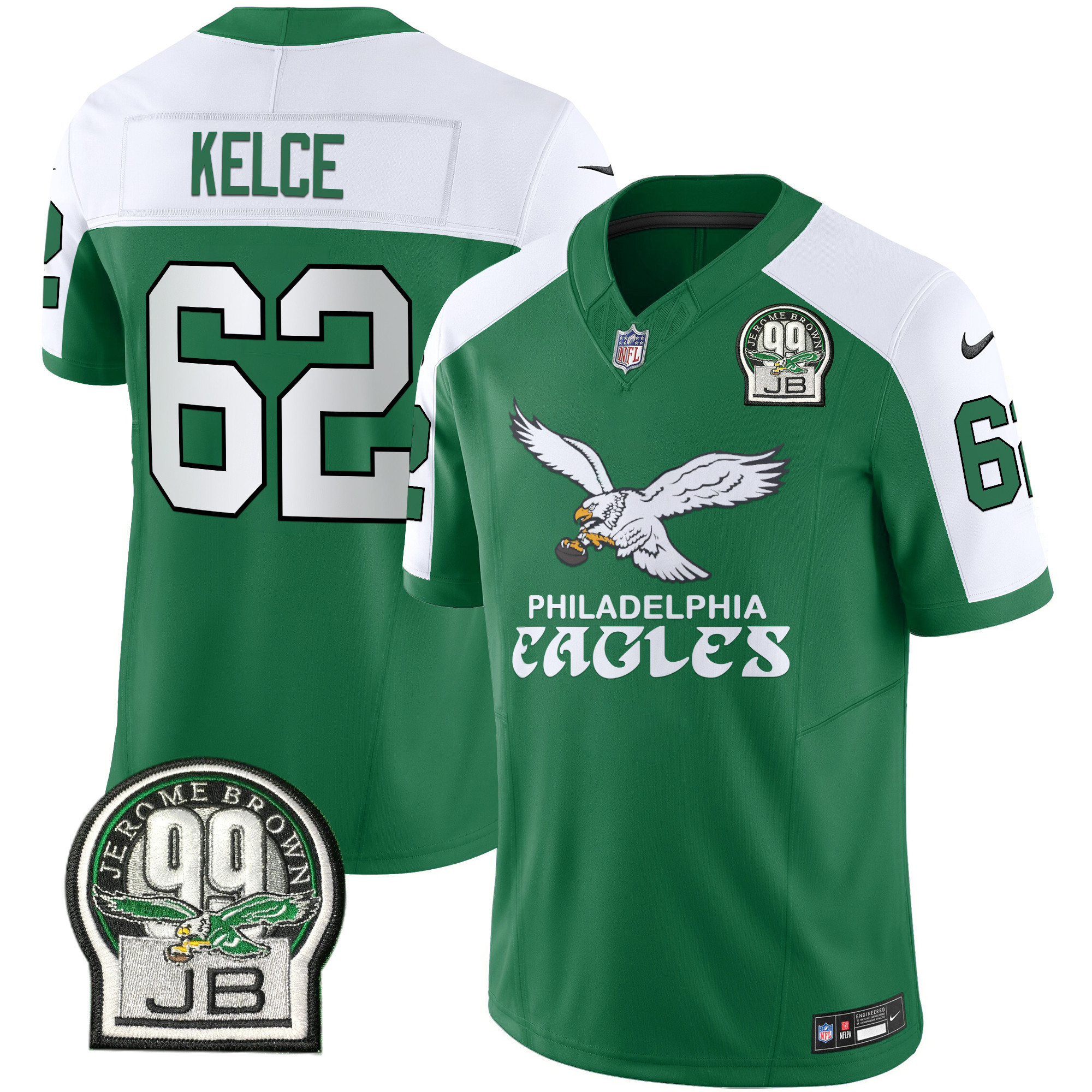 Jason Kelce Men's Philadelphia Eagles Kelly Green Vapor Limited Kelly Alternate Jersey - All Stitched
