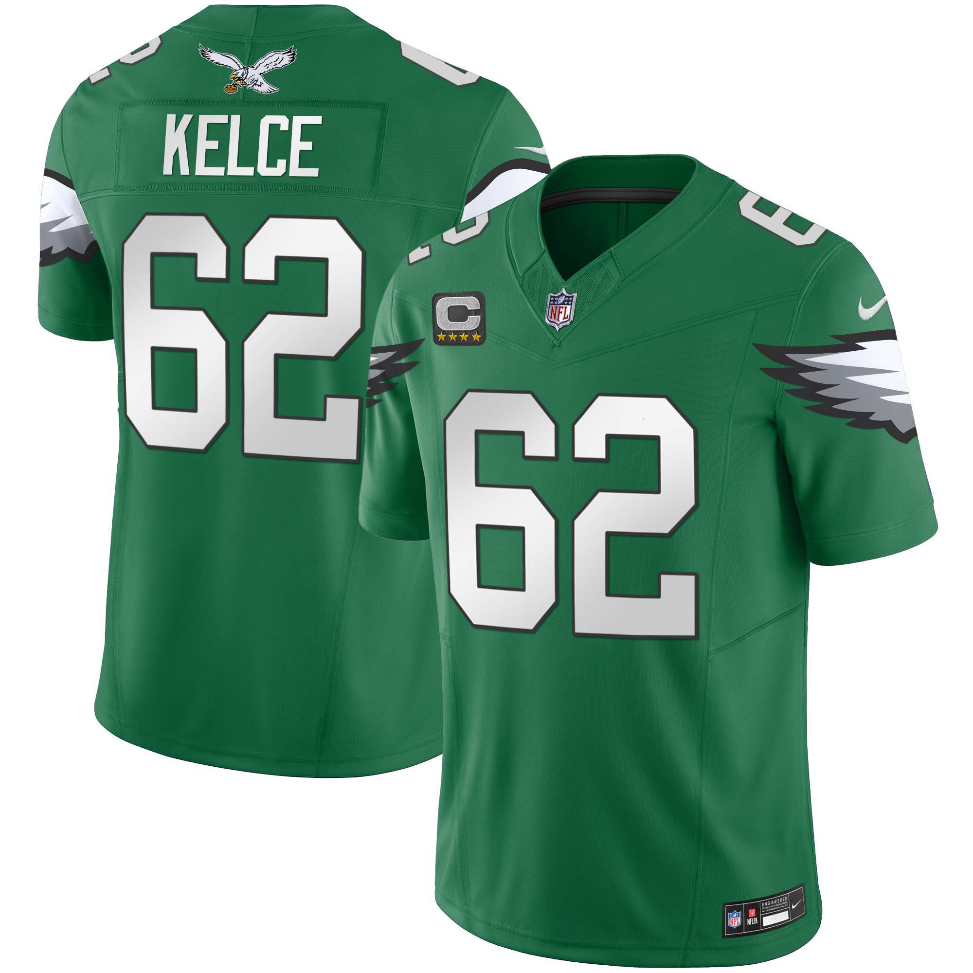 Jason Kelce Men's Philadelphia Eagles Kelly Green Vapor Limited Kelly Green Jersey - All Stitched