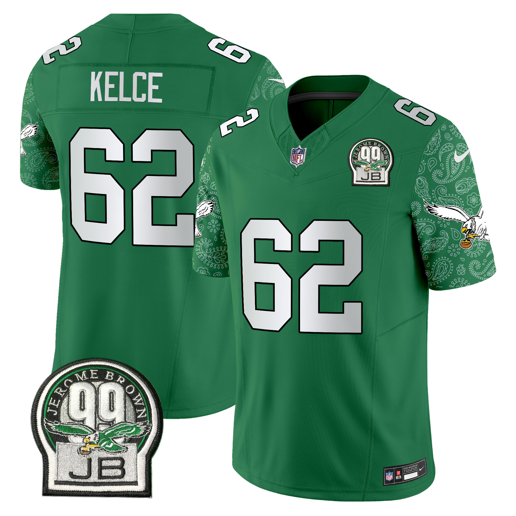 Jason Kelce Men's Philadelphia Eagles Kelly Green Vapor Limited Kelly Green Jersey - All Stitched