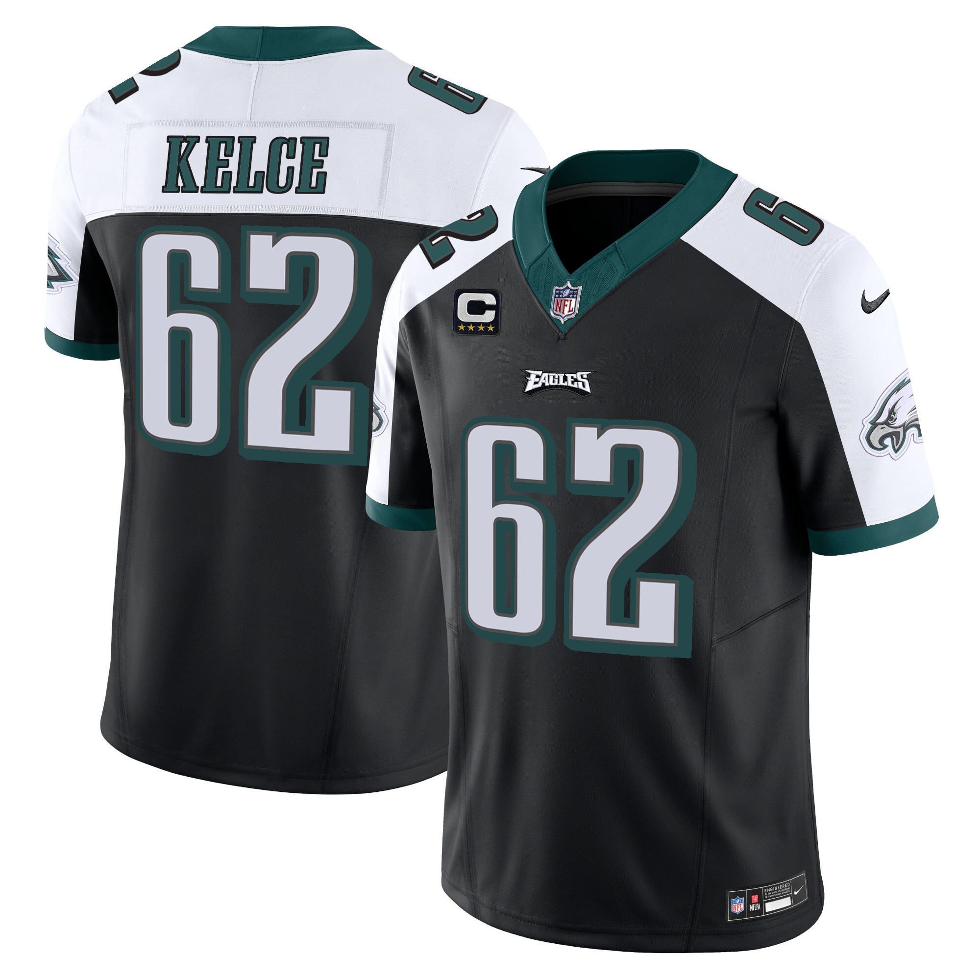 Jason Kelce Men's Philadelphia Eagles Vapor Limited Black Alternate Jersey - All Stitched
