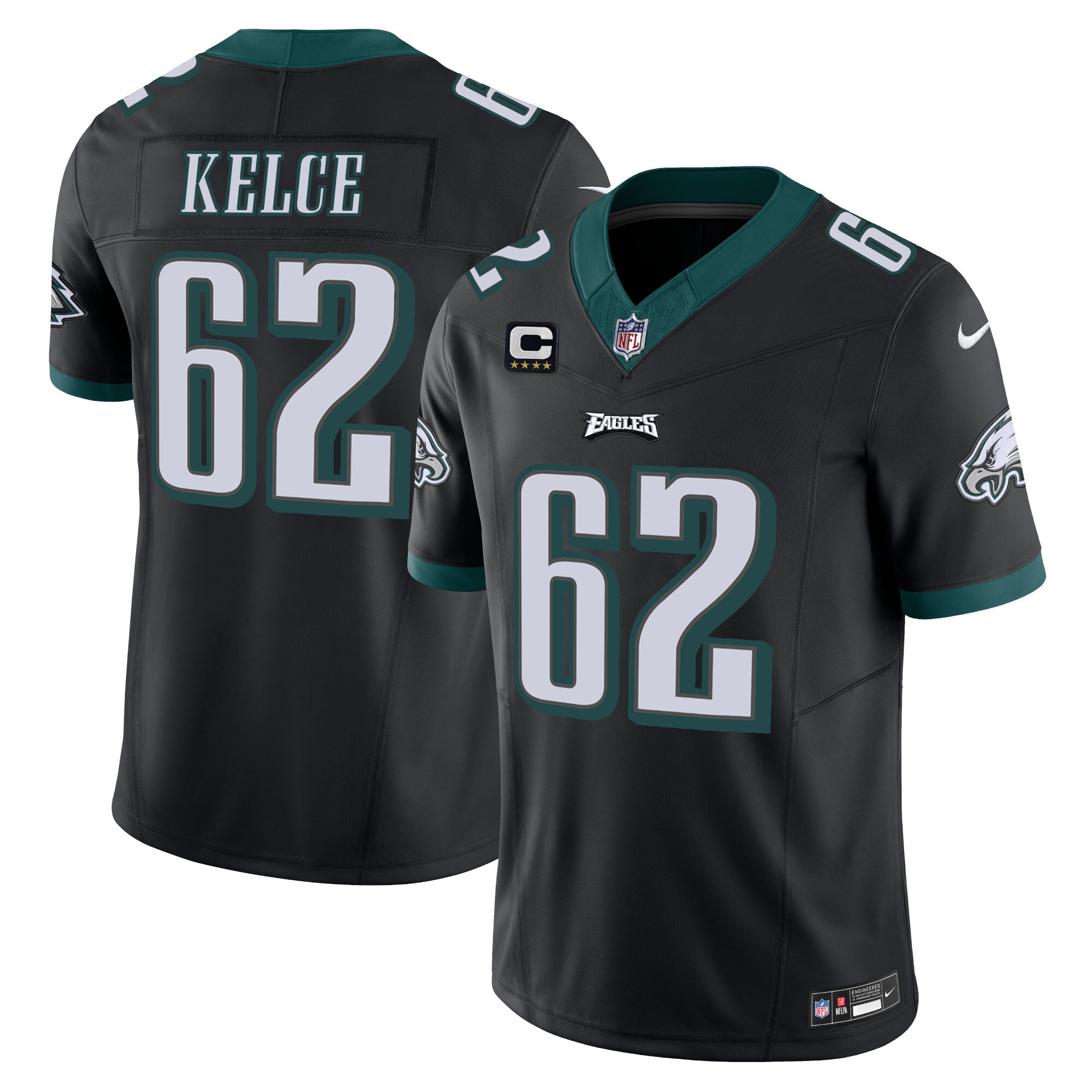Jason Kelce Men's Philadelphia Eagles Vapor Limited Black Jersey - All Stitched