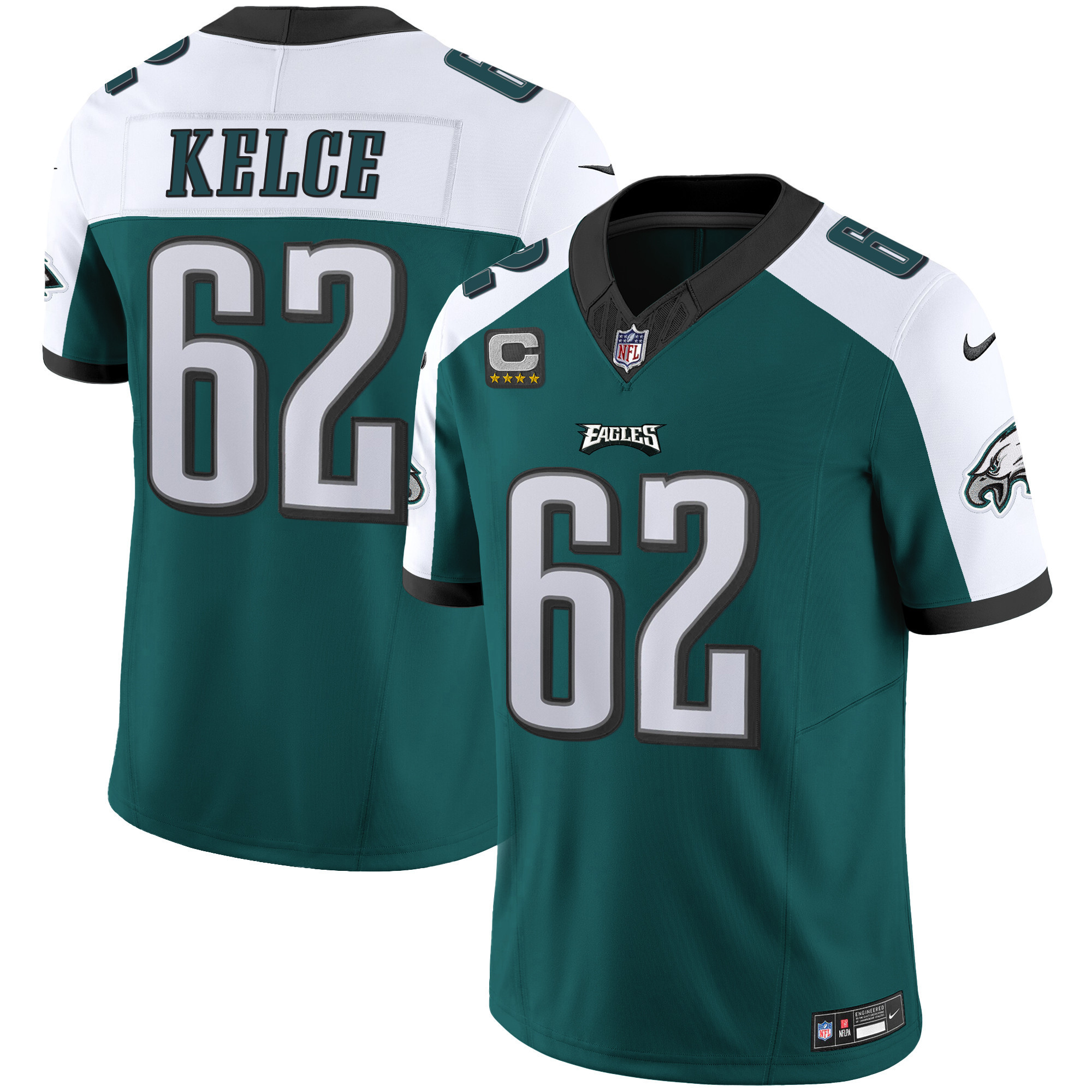 Jason Kelce Men's Philadelphia Eagles Vapor Limited Midnight Alternate Jersey - All Stitched
