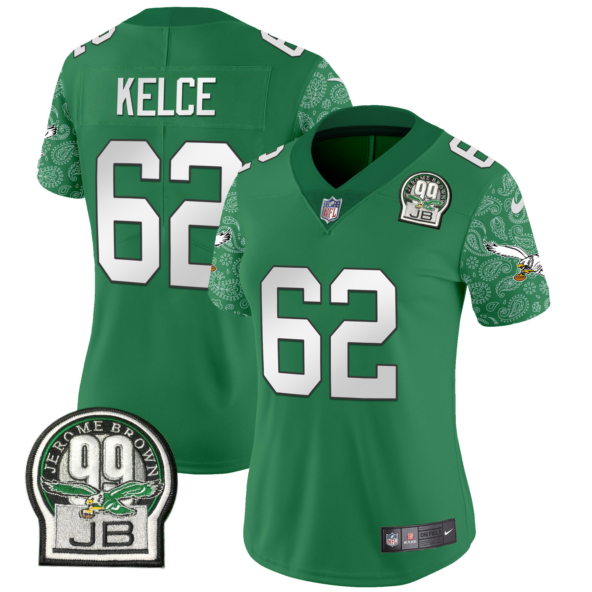 Jason Kelce Women's Philadelphia Eagles Kelly Green Vapor Limited Kelly Green Jersey - All Stitched