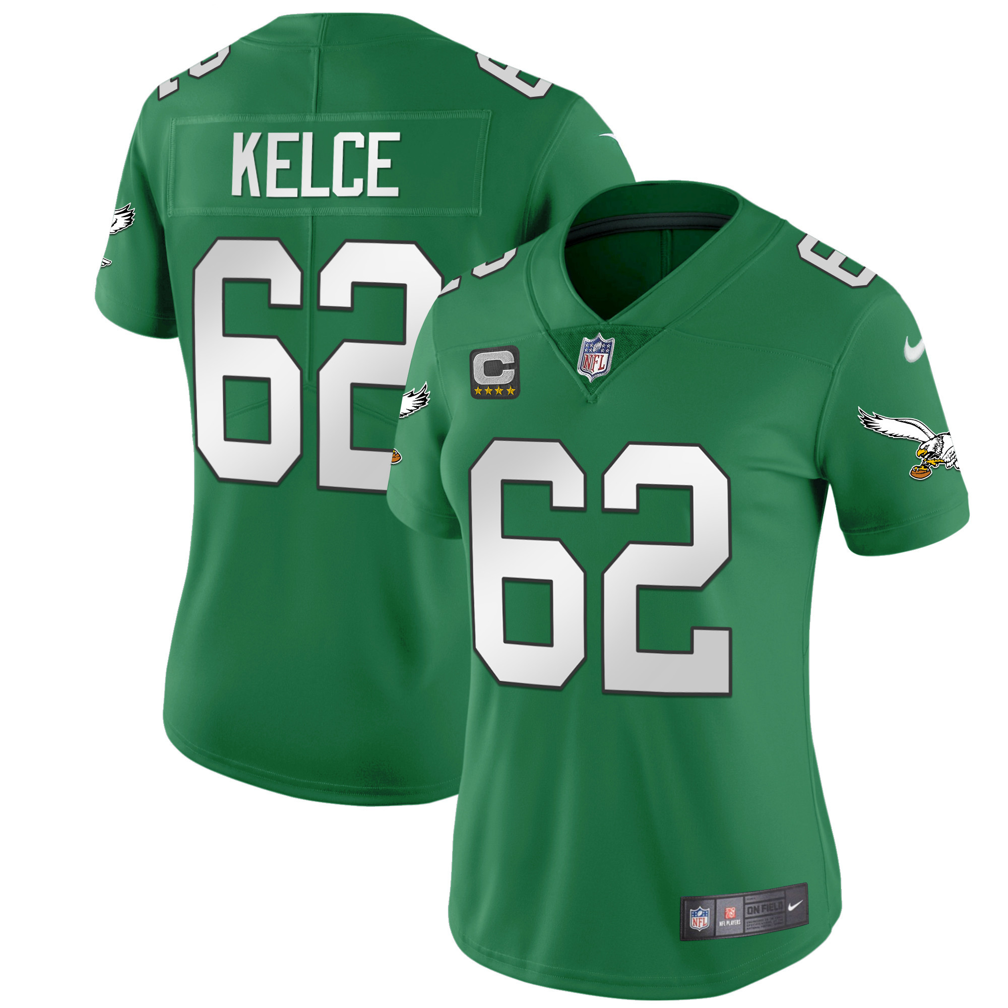 Jason Kelce Women's Philadelphia Eagles Kelly Green Vapor Limited Kelly Green Jersey - All Stitched