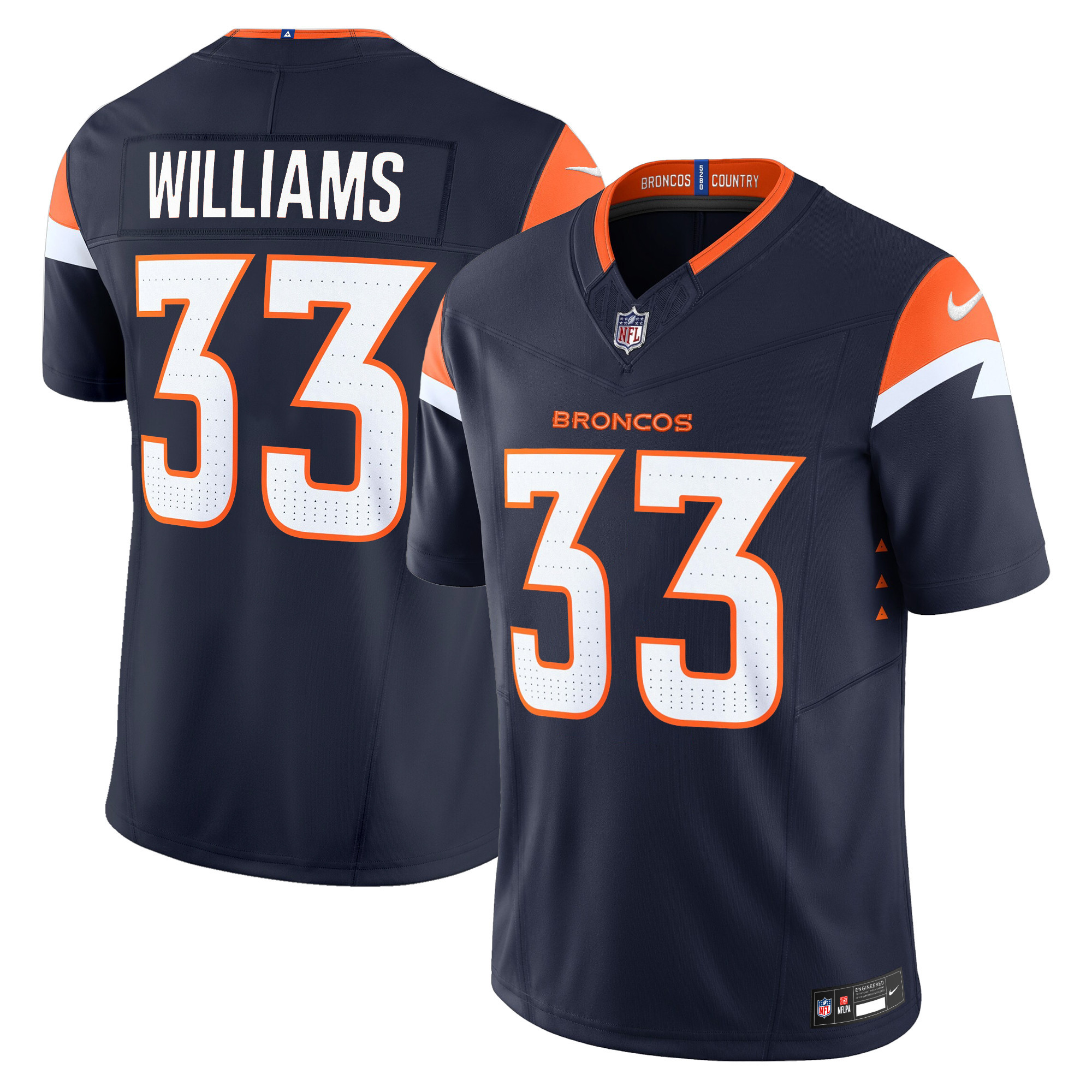 Javonte Williams Men's Denver Broncos 2024 Vapor Limited Navy Jersey - All Stitched