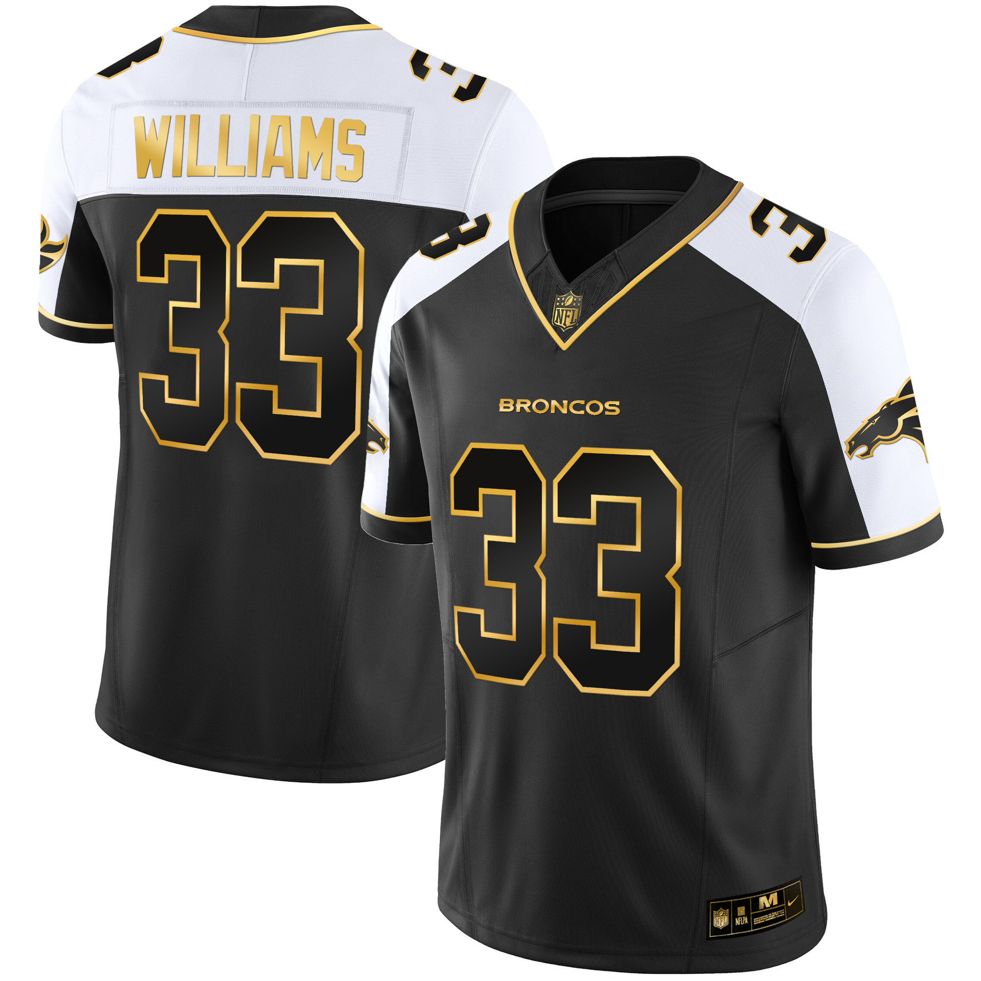 Javonte Williams Men's Denver Broncos Gold Vapor Limited Alternate Jersey - All Stitched