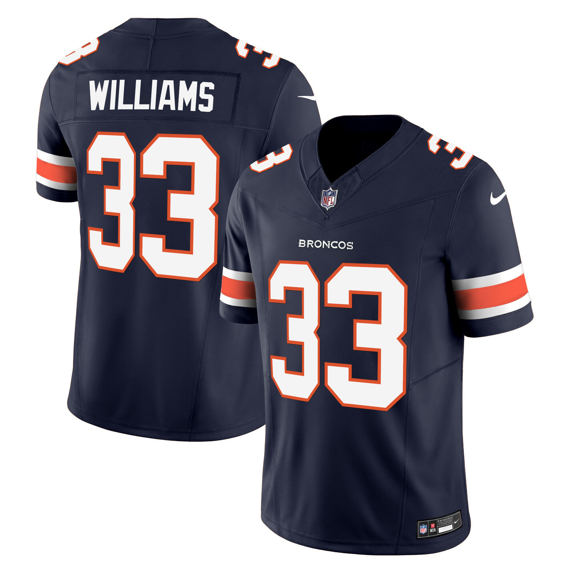 Javonte Williams Men's Denver Broncos Vapor Limited Navy Jersey - All Stitched