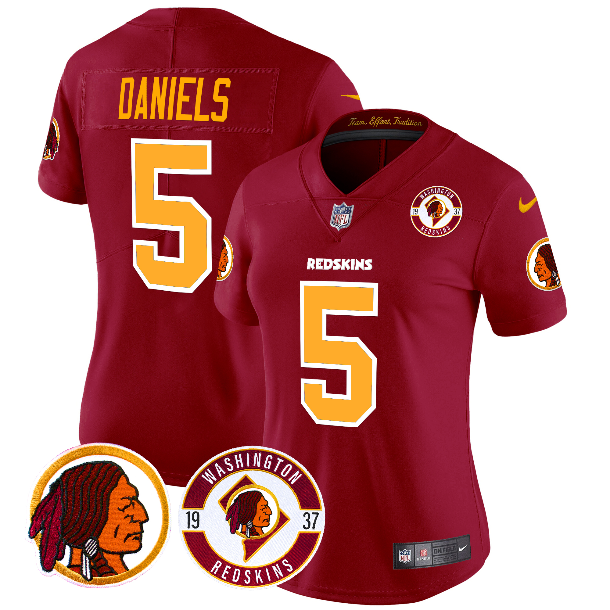 Jayden Daniels Women's Washington Redskins 2024 Vapor Limited Burgundy Jersey - All Stitched