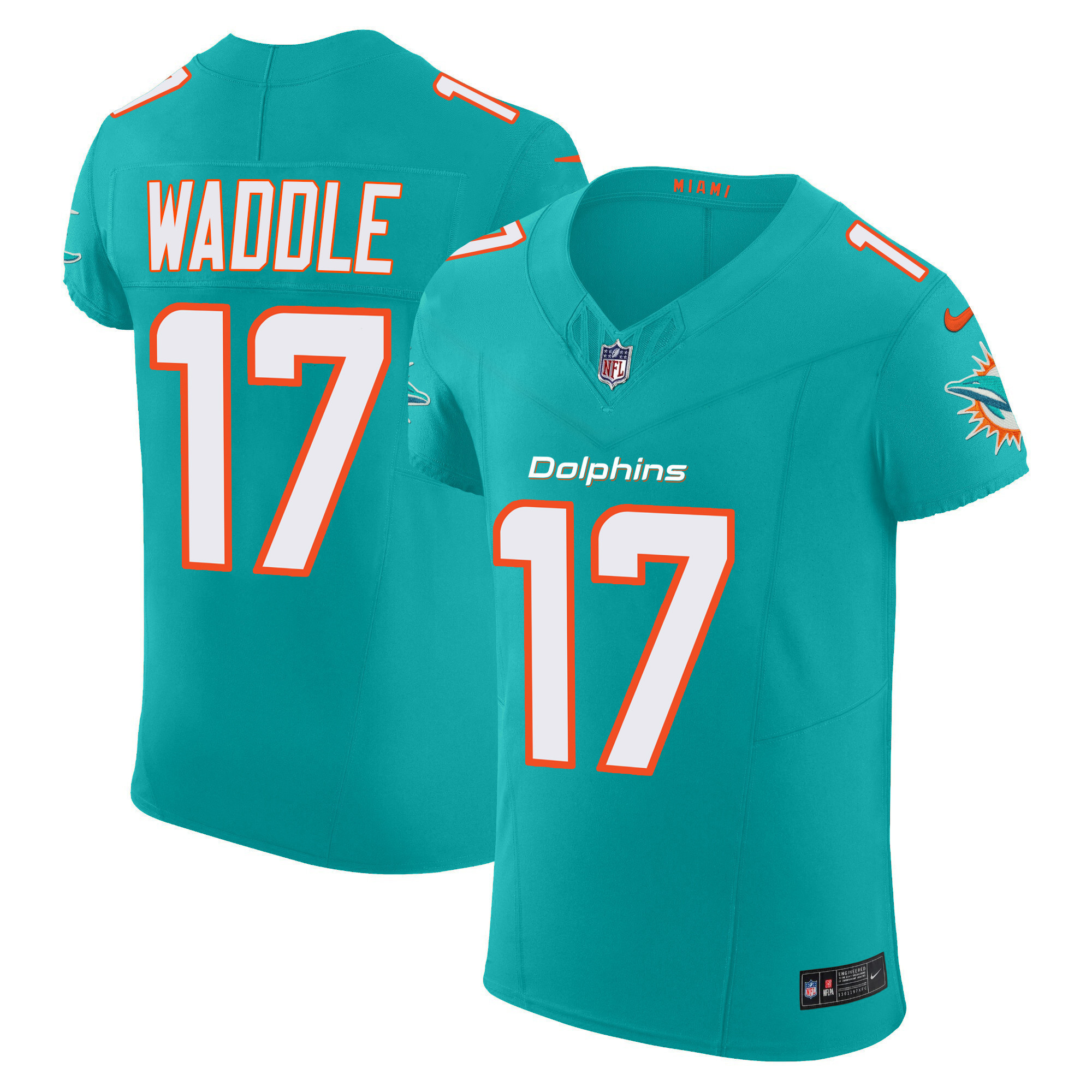 Jaylen Waddle Men's Miami Dolphins Vapor Elite Aqua Jersey - All Stitched