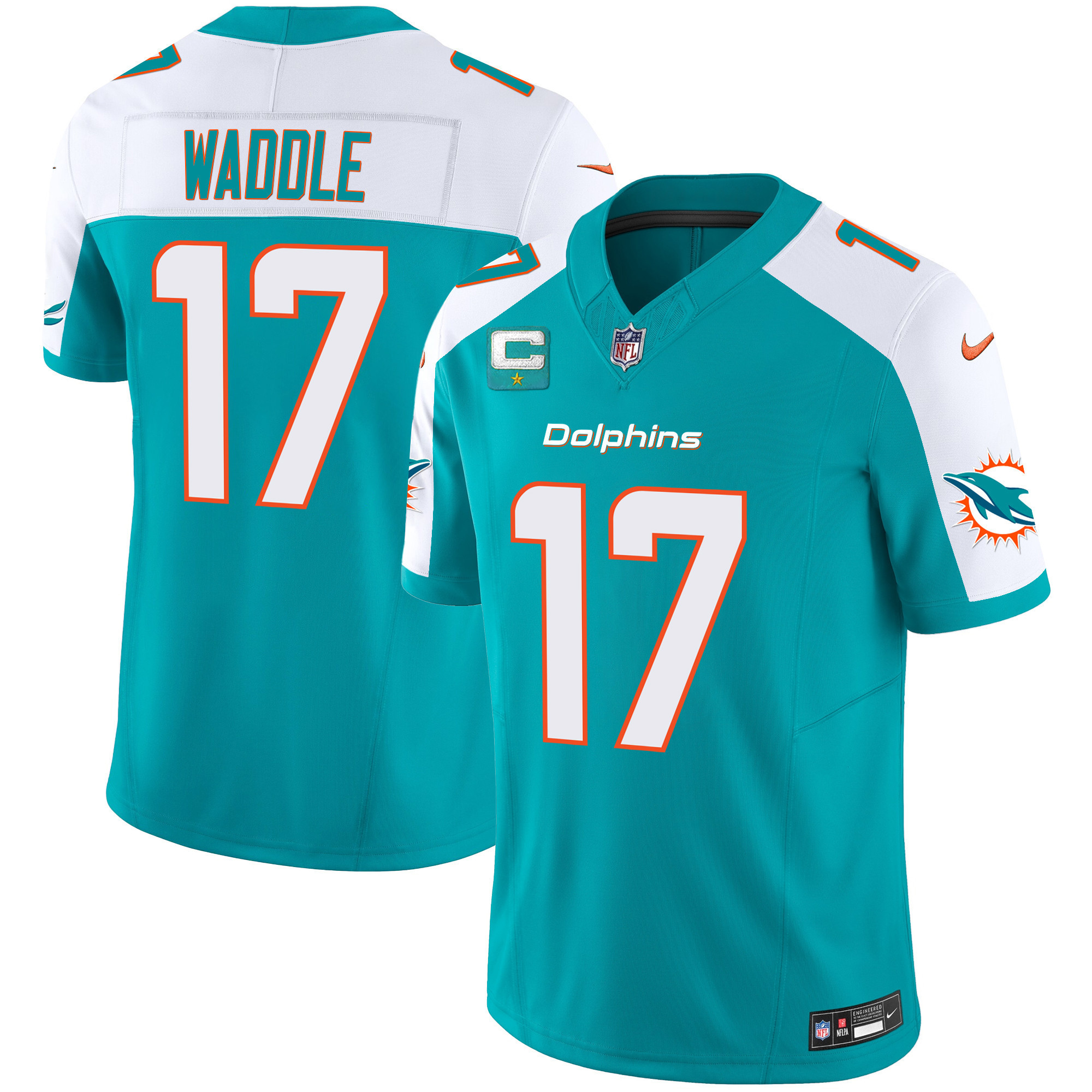 Jaylen Waddle Men's Miami Dolphins Vapor Limited Aqua Alternate Jersey - All Stitched