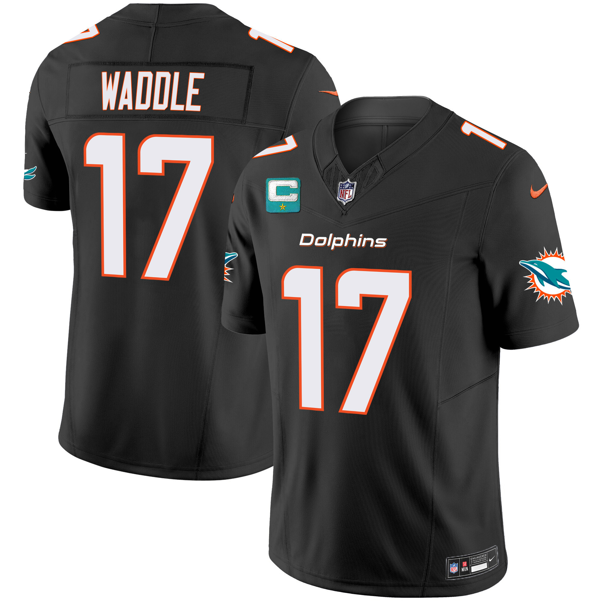 Jaylen Waddle Men's Miami Dolphins Vapor Limited Black Jersey - All Stitched