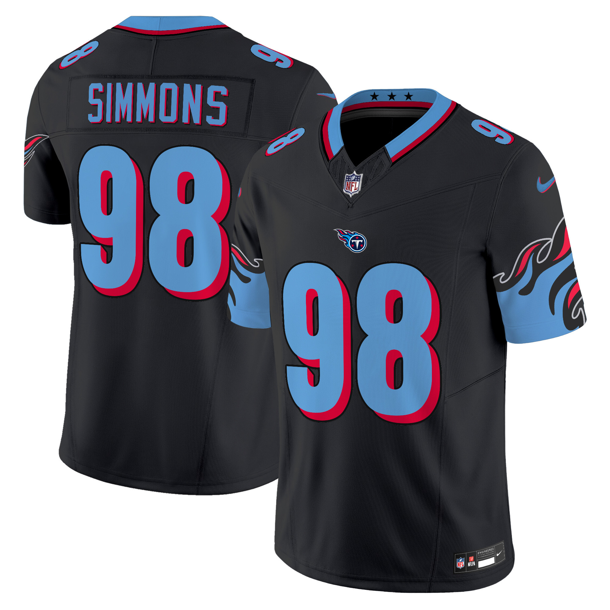 Jeffery Simmons Men's Tennessee Titans Special Vapor Limited Black Jersey - All Stitched
