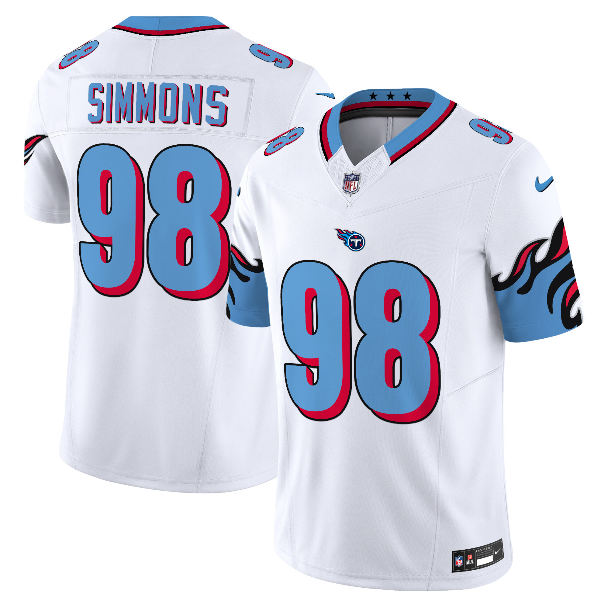 Jeffery Simmons Men's Tennessee Titans Special Vapor Limited White Jersey - All Stitched