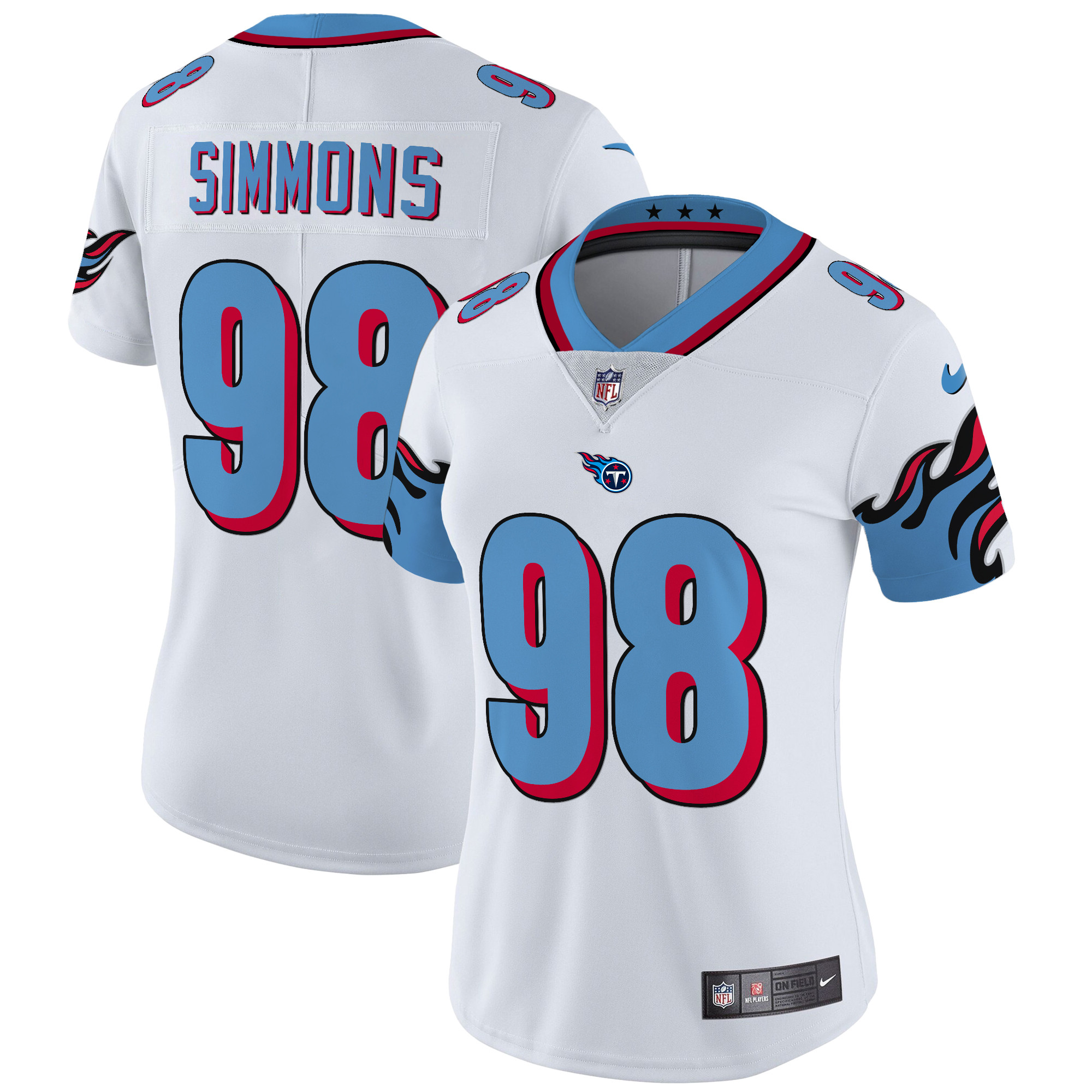 Jeffery Simmons Women's Tennessee Titans Special Vapor Limited White Jersey - All Stitched