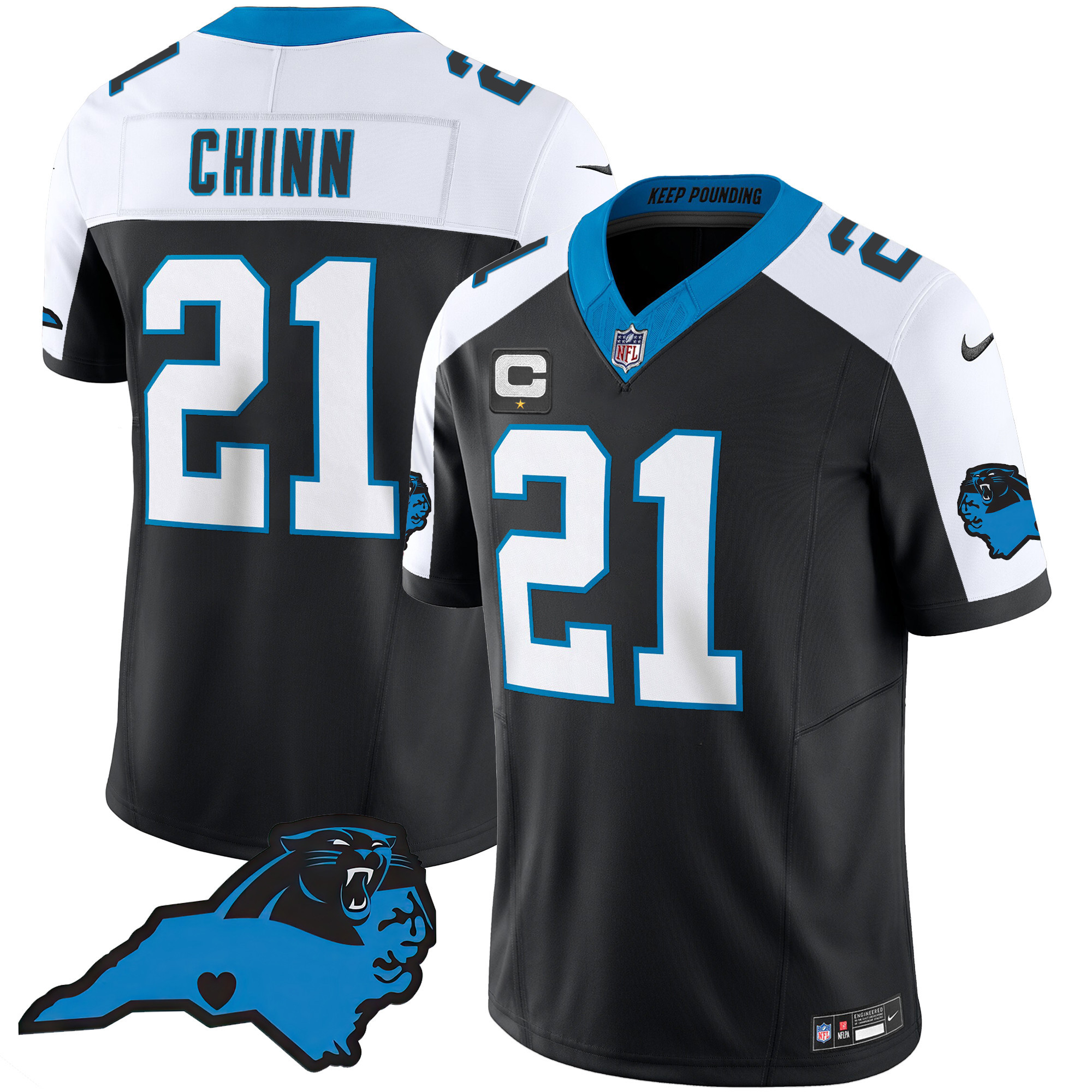 Jeremy Chinn Men's Carolina Panthers Vapor Limited Black Alternate Jersey - All Stitched