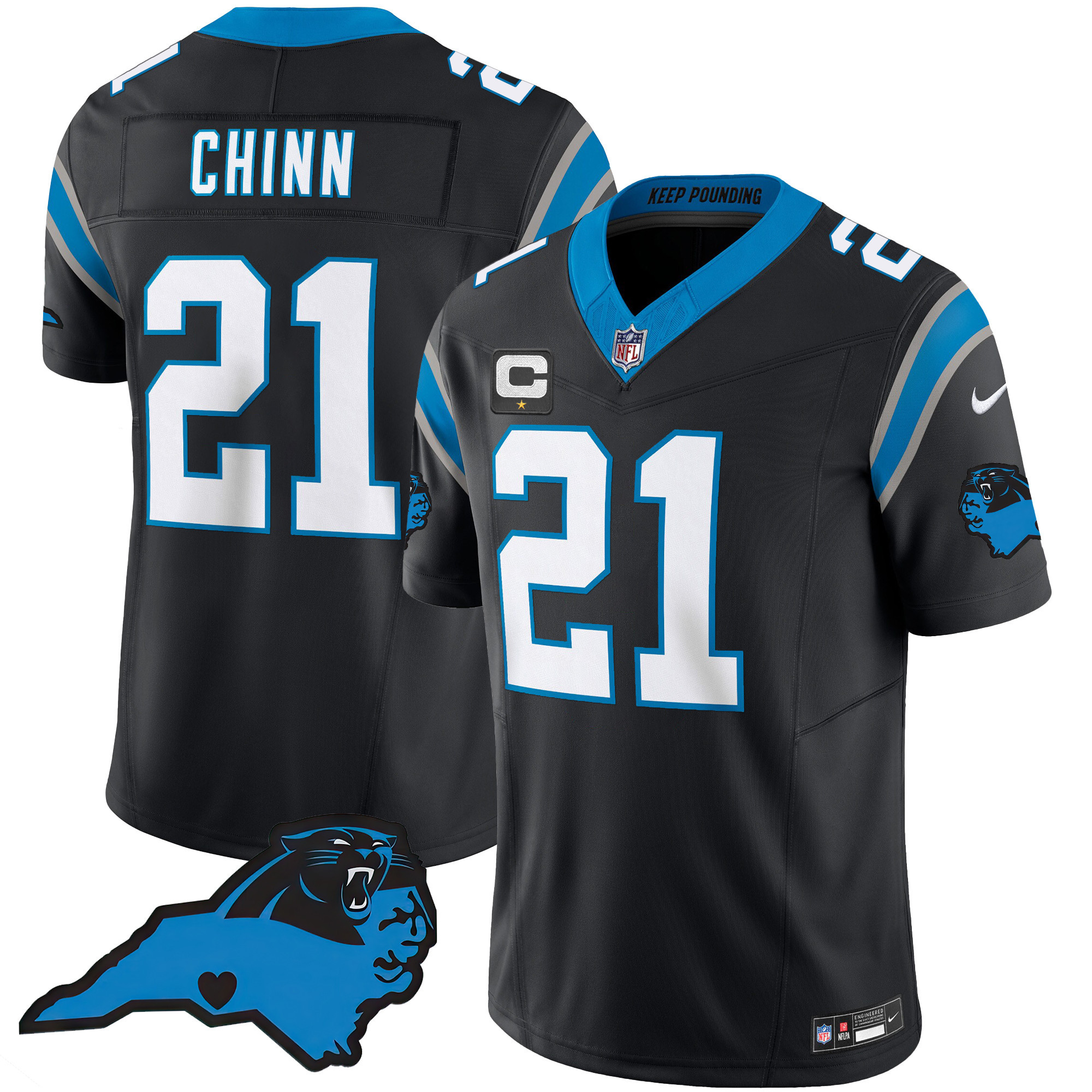 Jeremy Chinn Men's Carolina Panthers Vapor Limited Black Jersey - All Stitched