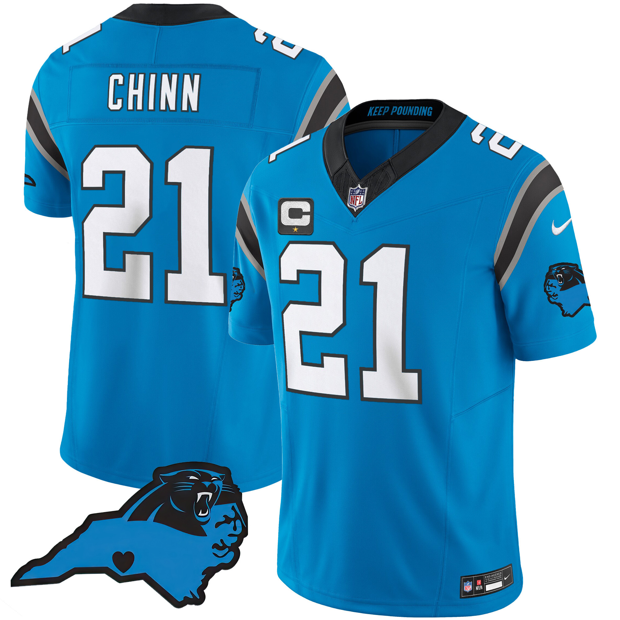 Jeremy Chinn Men's Carolina Panthers Vapor Limited Blue Jersey - All Stitched