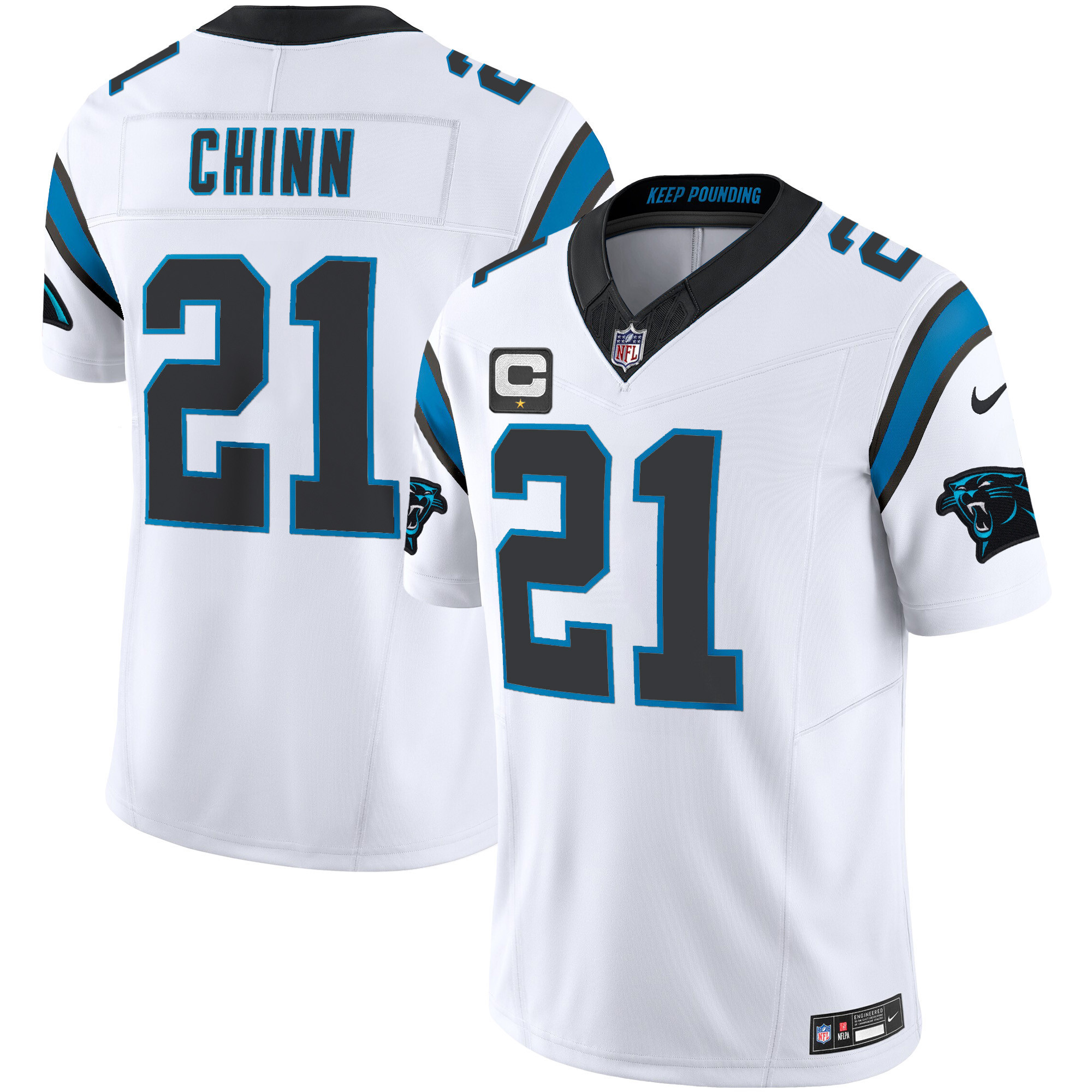 Jeremy Chinn Men's Carolina Panthers Vapor Limited White Jersey - All Stitched