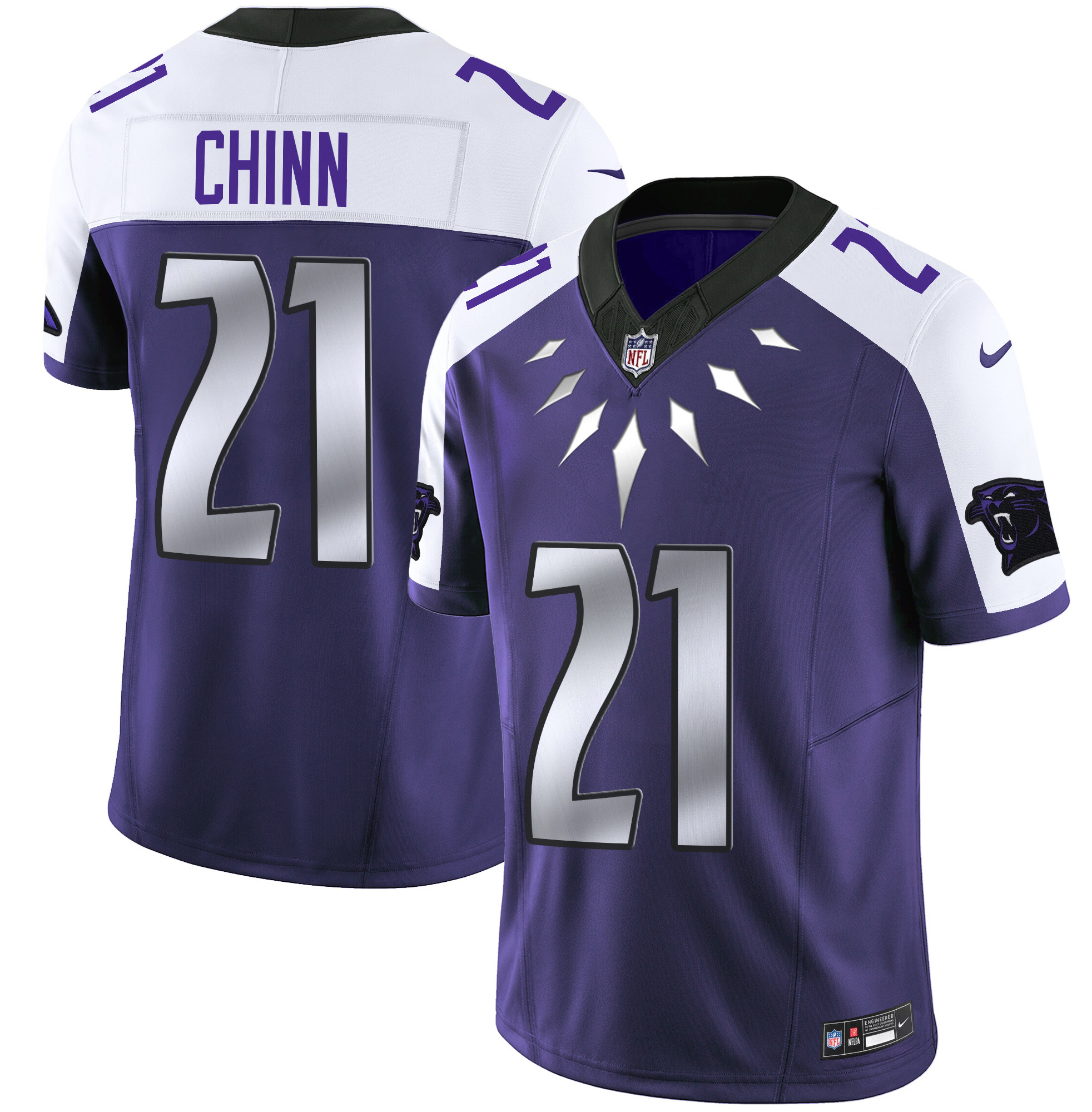 Jeremy Chinn Men's Carolina Panthers Wakanda Vapor Limited Purple Alternate Jersey - All Stitched
