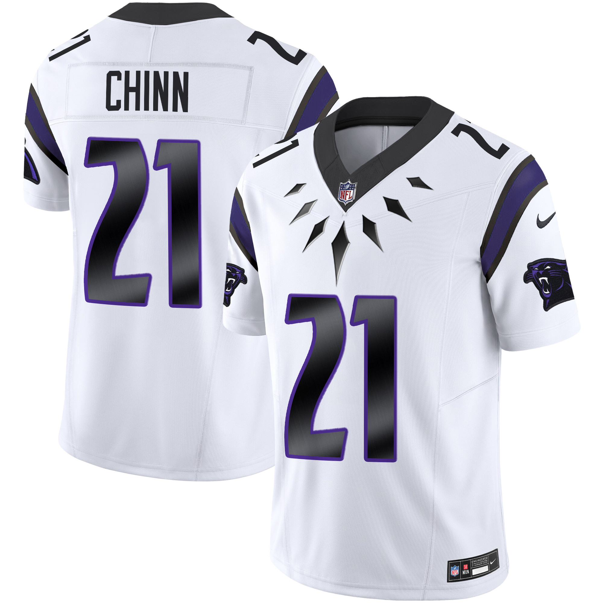 Jeremy Chinn Men's Carolina Panthers Wakanda Vapor Limited White Jersey - All Stitched