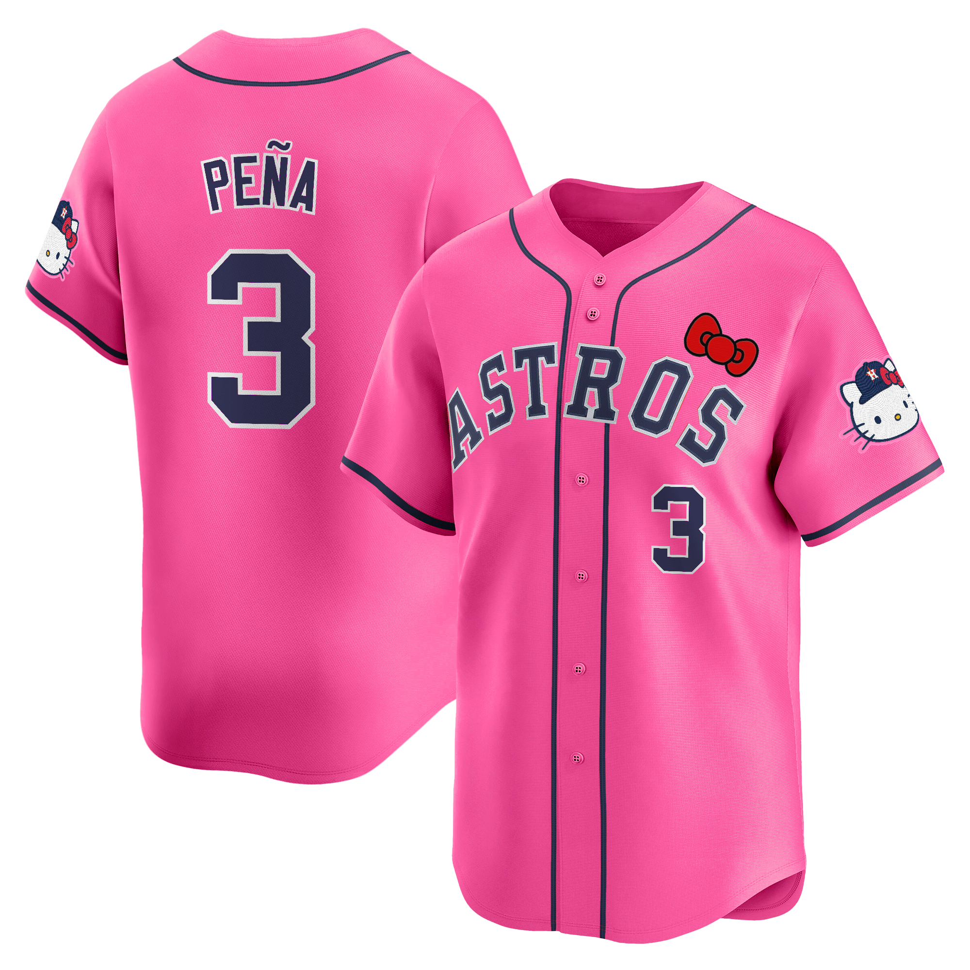 Jeremy Pena Youth's Houston Astros Hello Kitty Vapor Premier Limited Pink Jersey V2 - All Stitched
