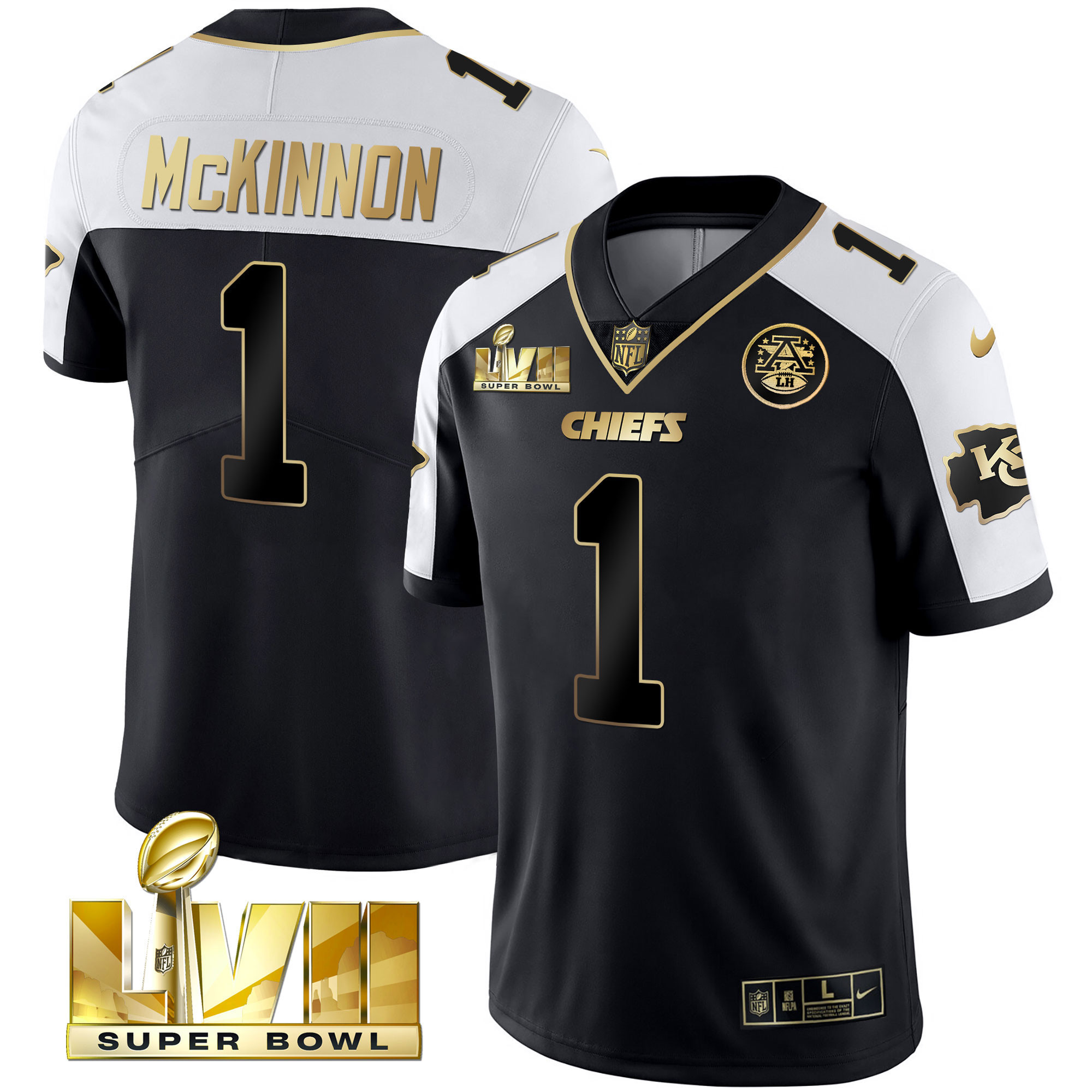 Jerick McKinnon Men's Kansas City Chiefs Super Bowl Vapor Gold Alternate Jersey - All Stitched