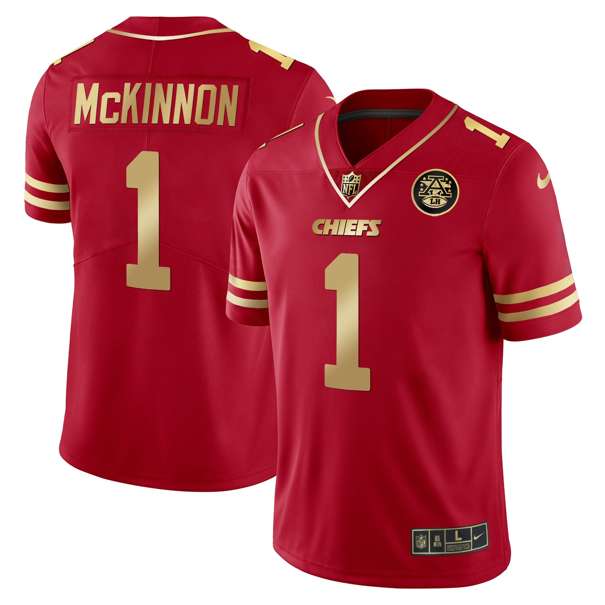Jerick McKinnon Men's Kansas City Chiefs Vapor Black Red Gold Limited - All Stitched Red Gold Jersey - All Stitched