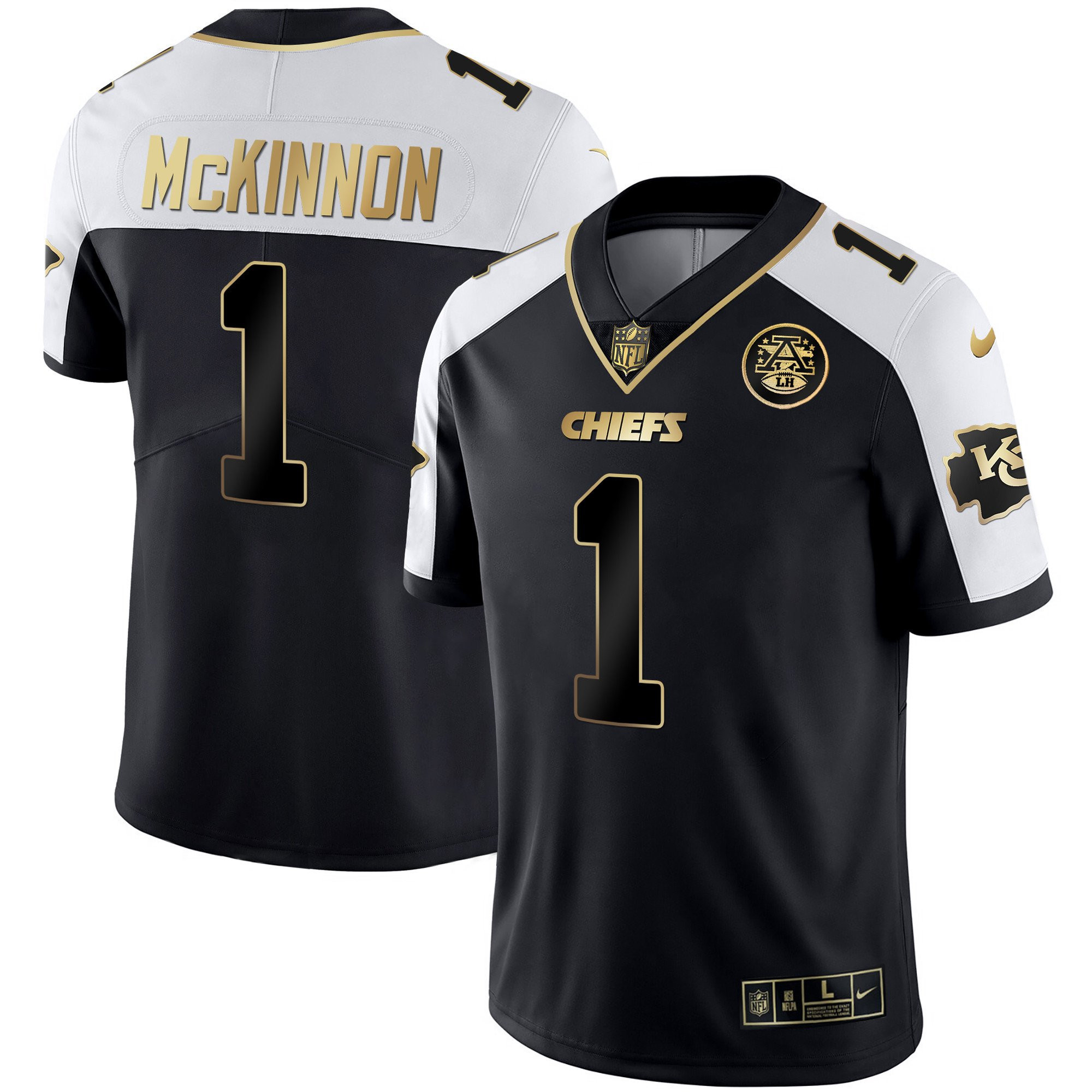 Jerick McKinnon Men's Kansas City Chiefs White Gold & Black Gold - All Stitched Alternate Jersey - All Stitched