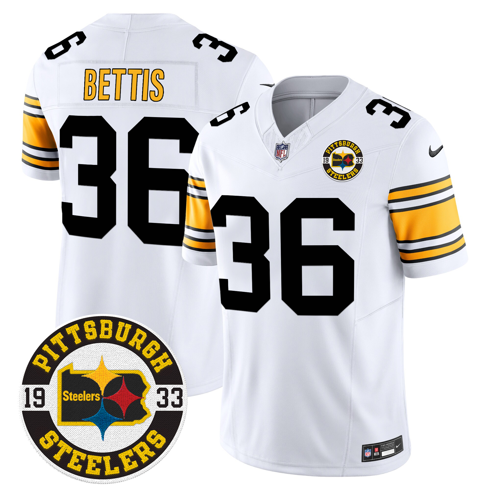 Jerome Bettis Men's Pittsburgh Steelers 2024 Vapor Limited 1975 White Jersey - All Stitched