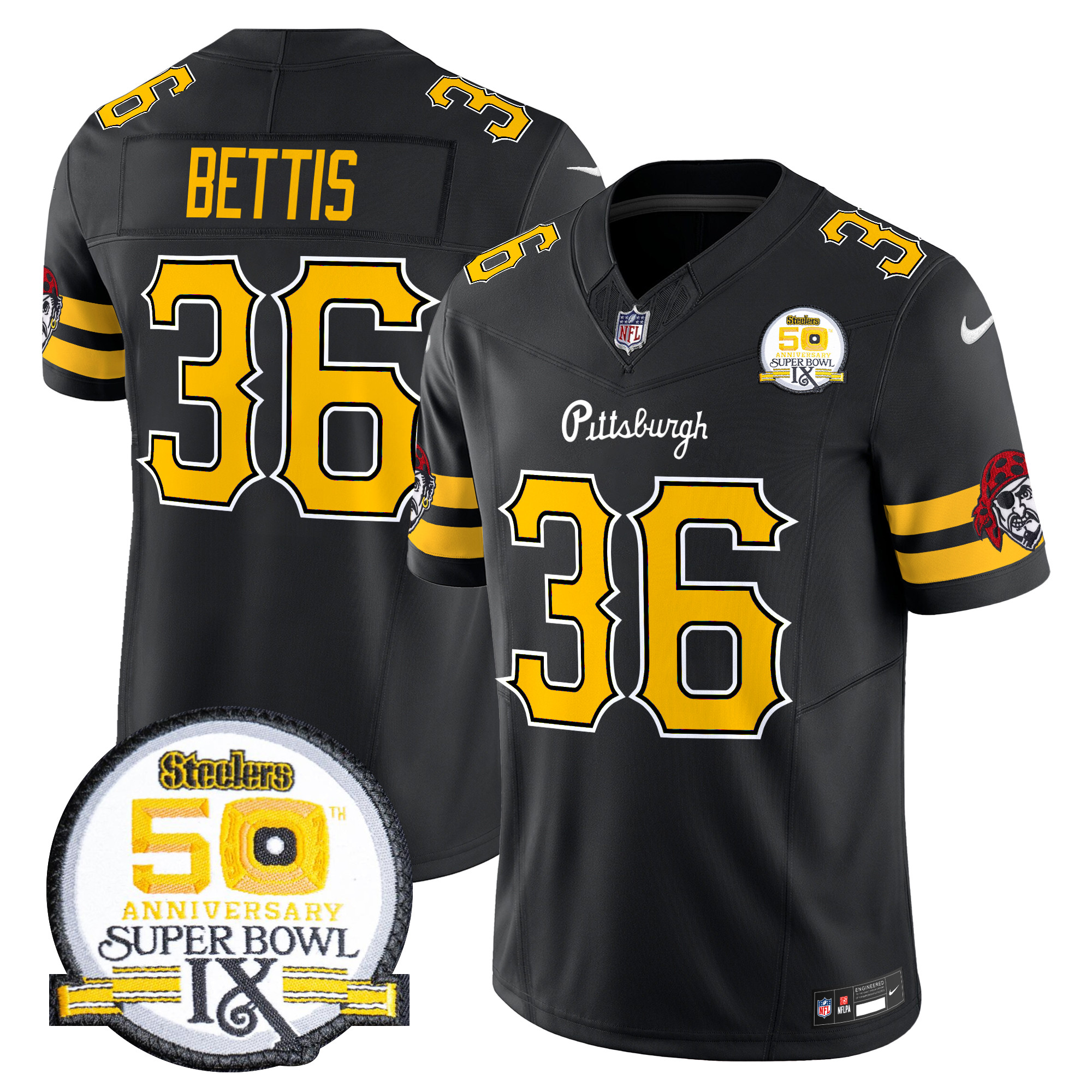 Jerome Bettis Men's Pittsburgh Steelers 2024 Vapor Limited Black Jersey - All Stitched