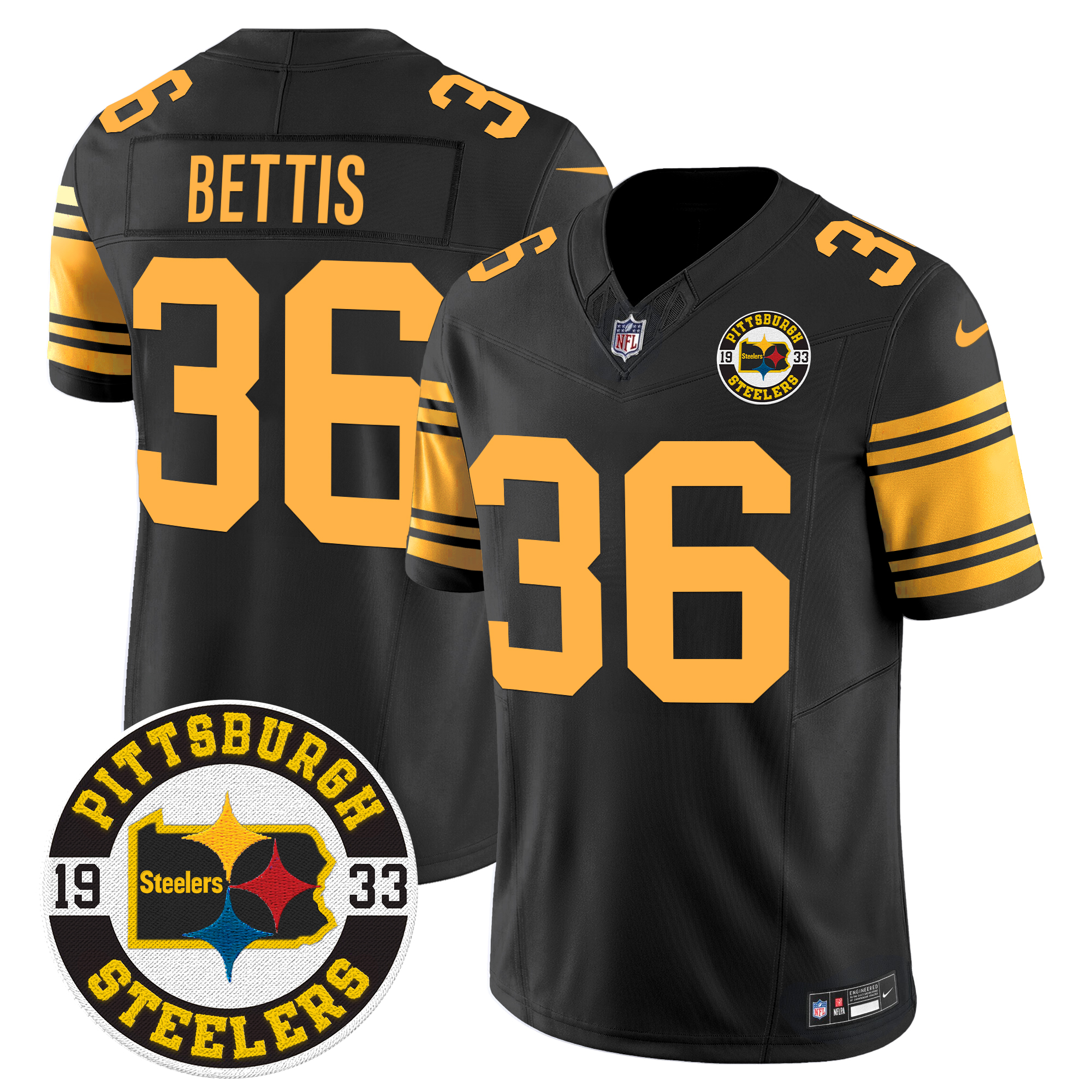Jerome Bettis Men's Pittsburgh Steelers 2024 Vapor Limited Color Rush Jersey - All Stitched