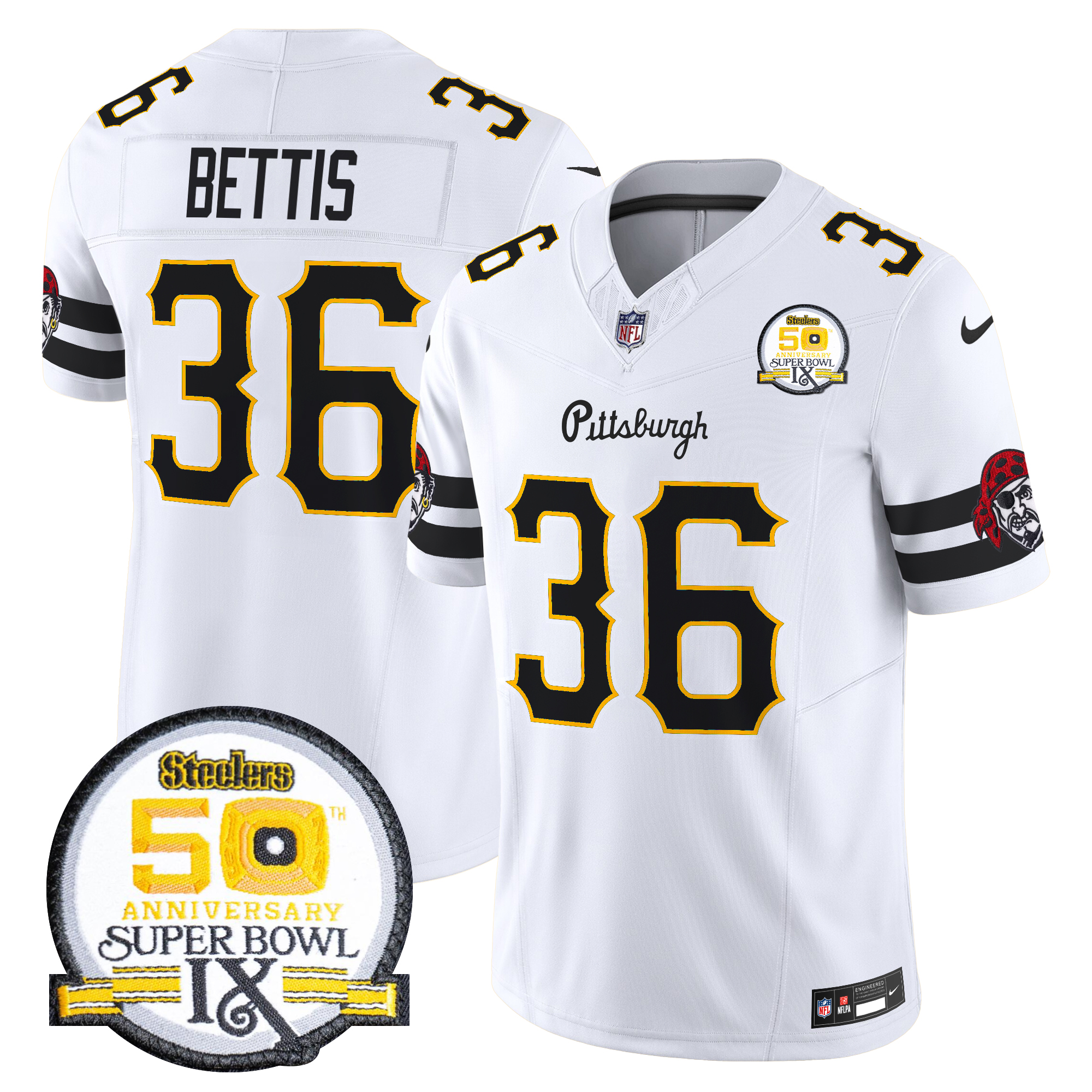 Jerome Bettis Men's Pittsburgh Steelers 2024 Vapor Limited White Jersey - All Stitched