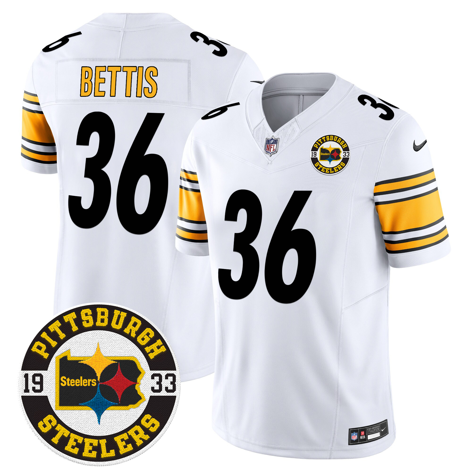 Jerome Bettis Men's Pittsburgh Steelers 2024 Vapor Limited White Jersey - All Stitched