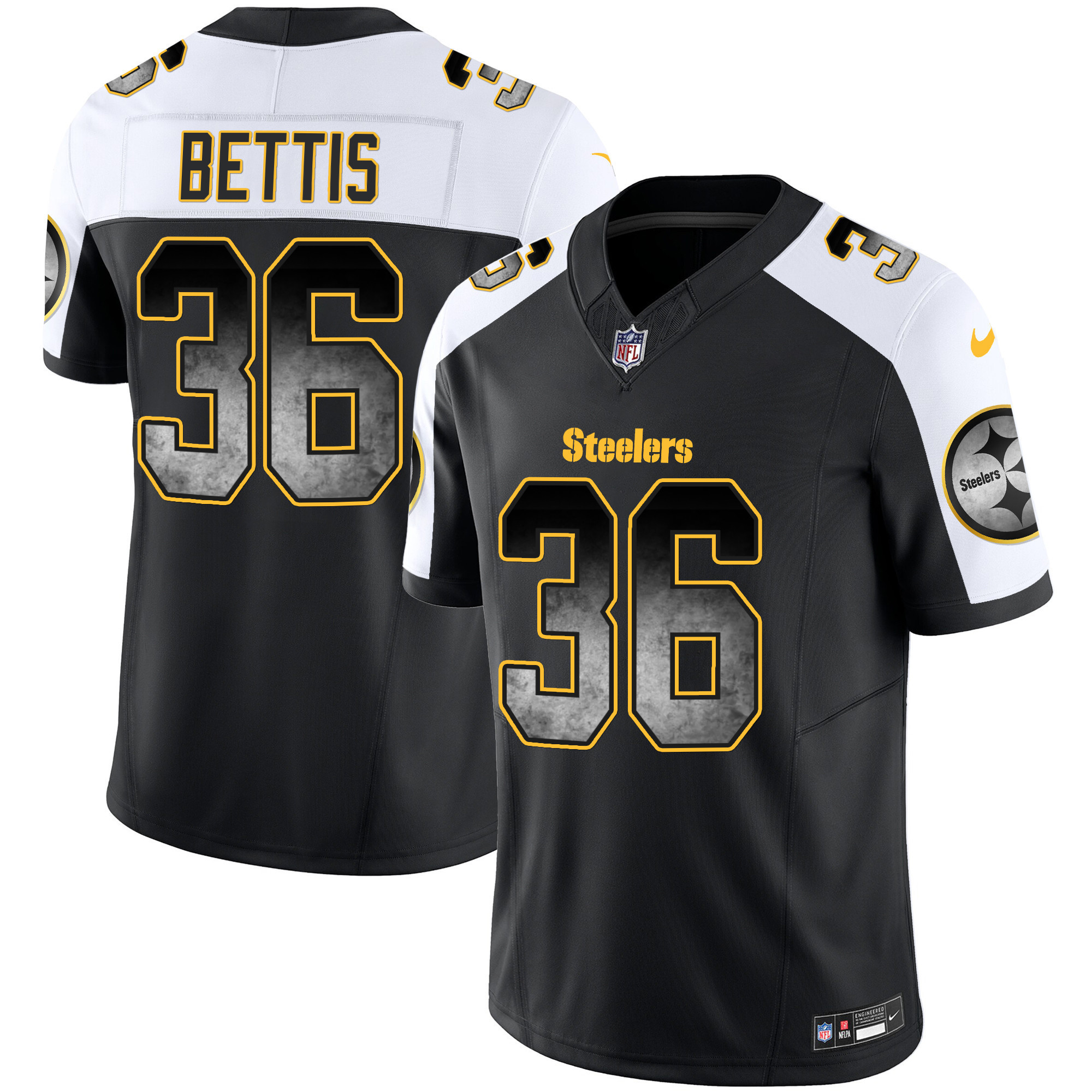 Jerome Bettis Men's Pittsburgh Steelers Arch Smoke Vapor Alternate Jersey - All Stitched