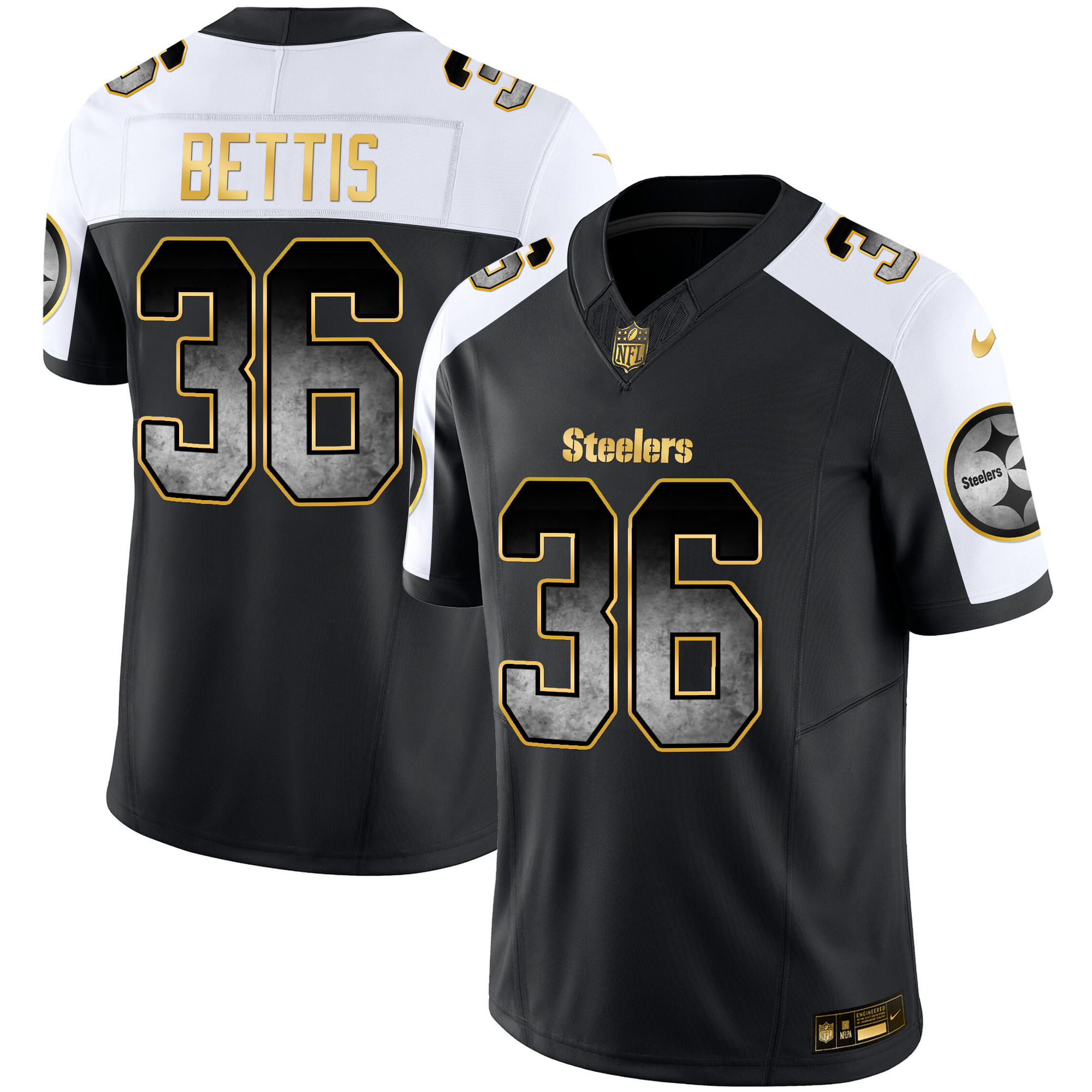 Jerome Bettis Men's Pittsburgh Steelers Arch Smoke Vapor Alternate Jersey - All Stitched