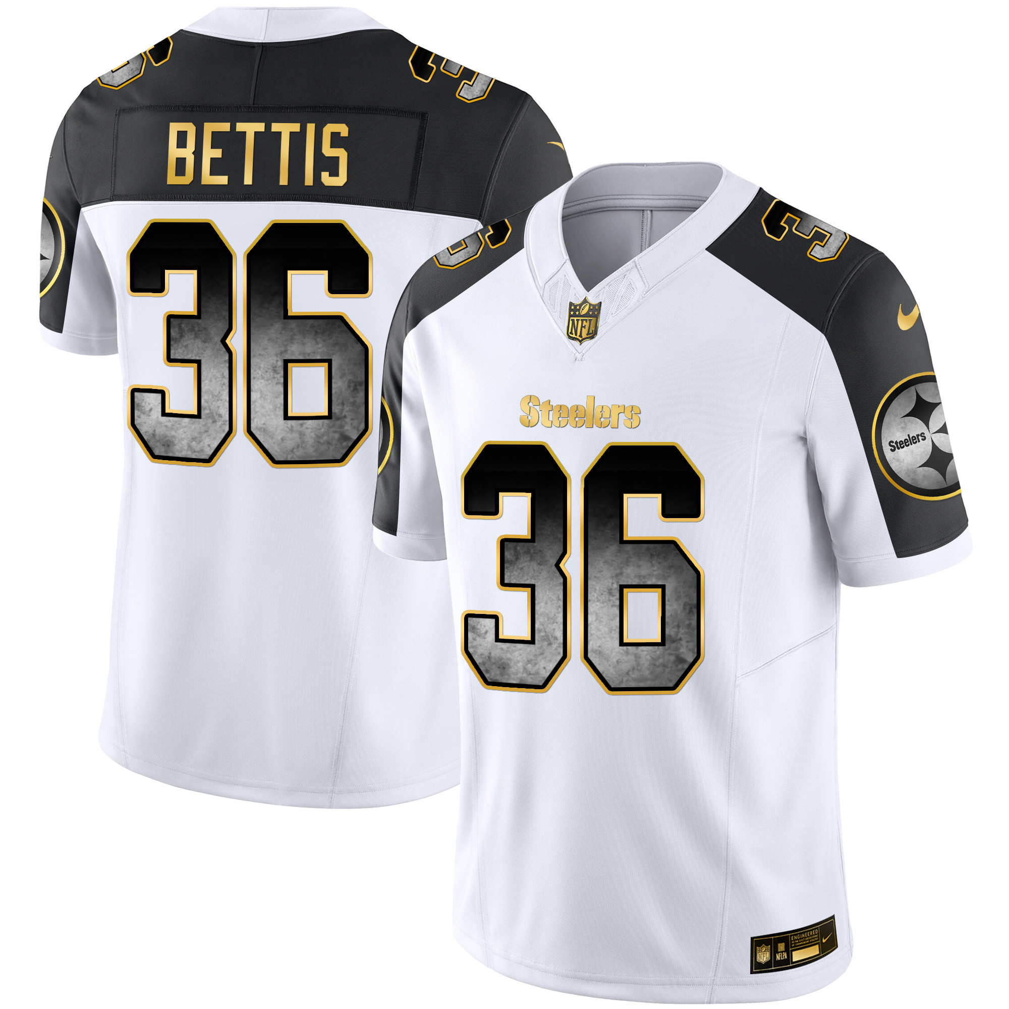 Jerome Bettis Men's Pittsburgh Steelers Arch Smoke Vapor Inverted Jersey - All Stitched