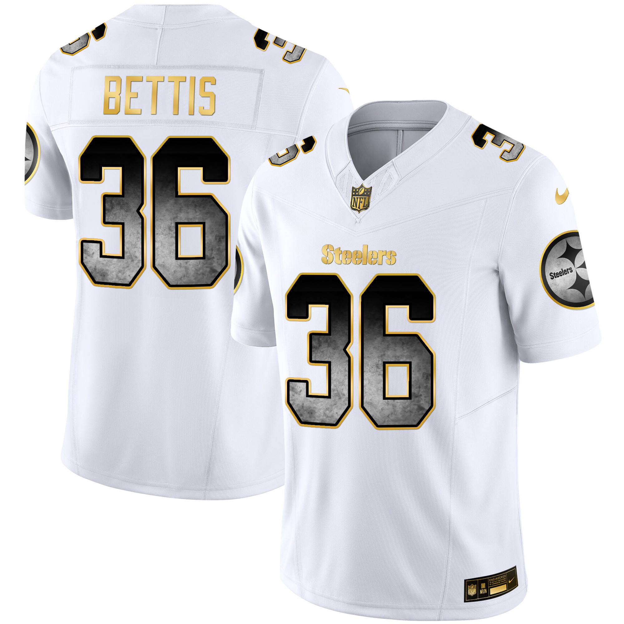 Jerome Bettis Men's Pittsburgh Steelers Arch Smoke Vapor White Jersey - All Stitched