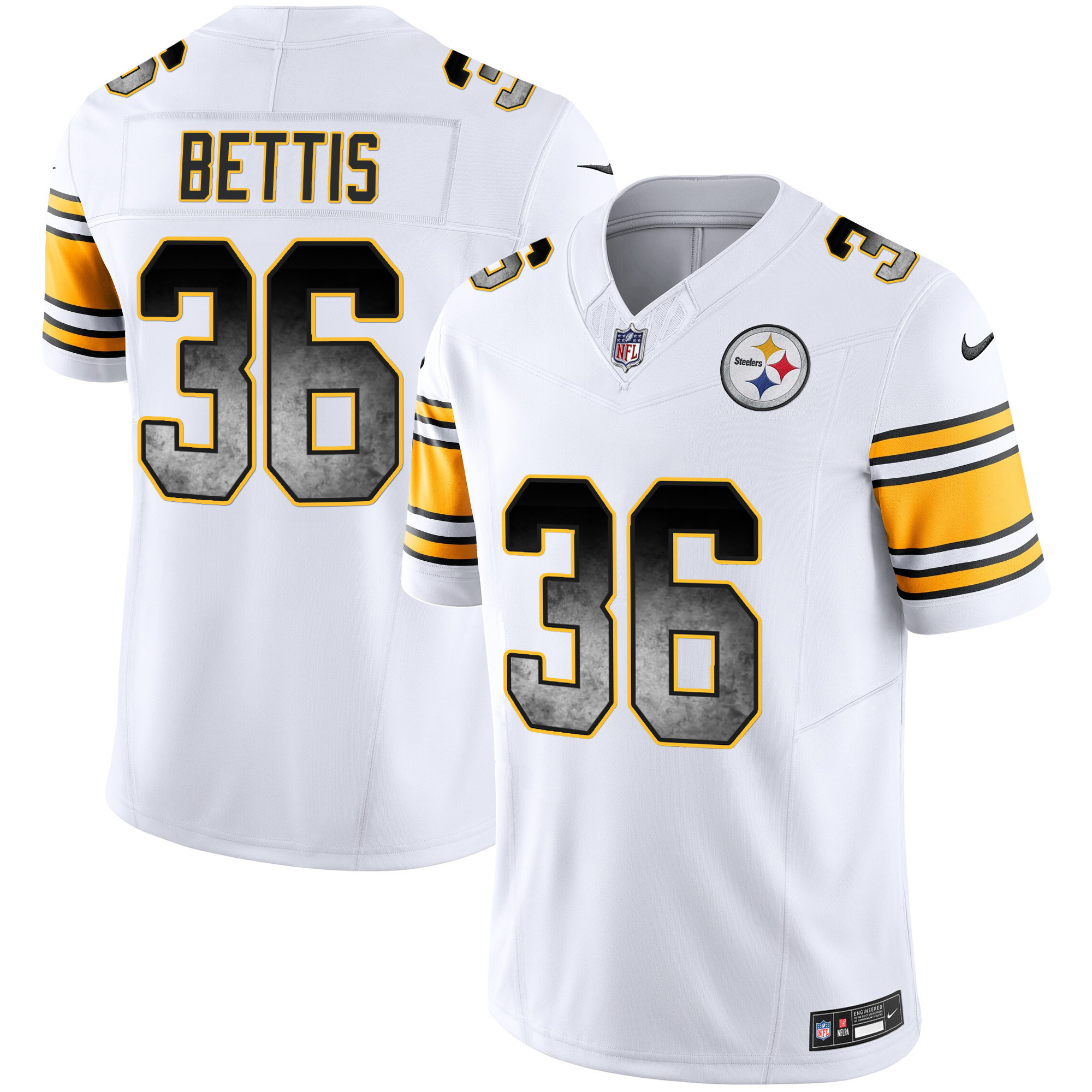 Jerome Bettis Men's Pittsburgh Steelers Arch Smoke Vapor White Jersey - All Stitched