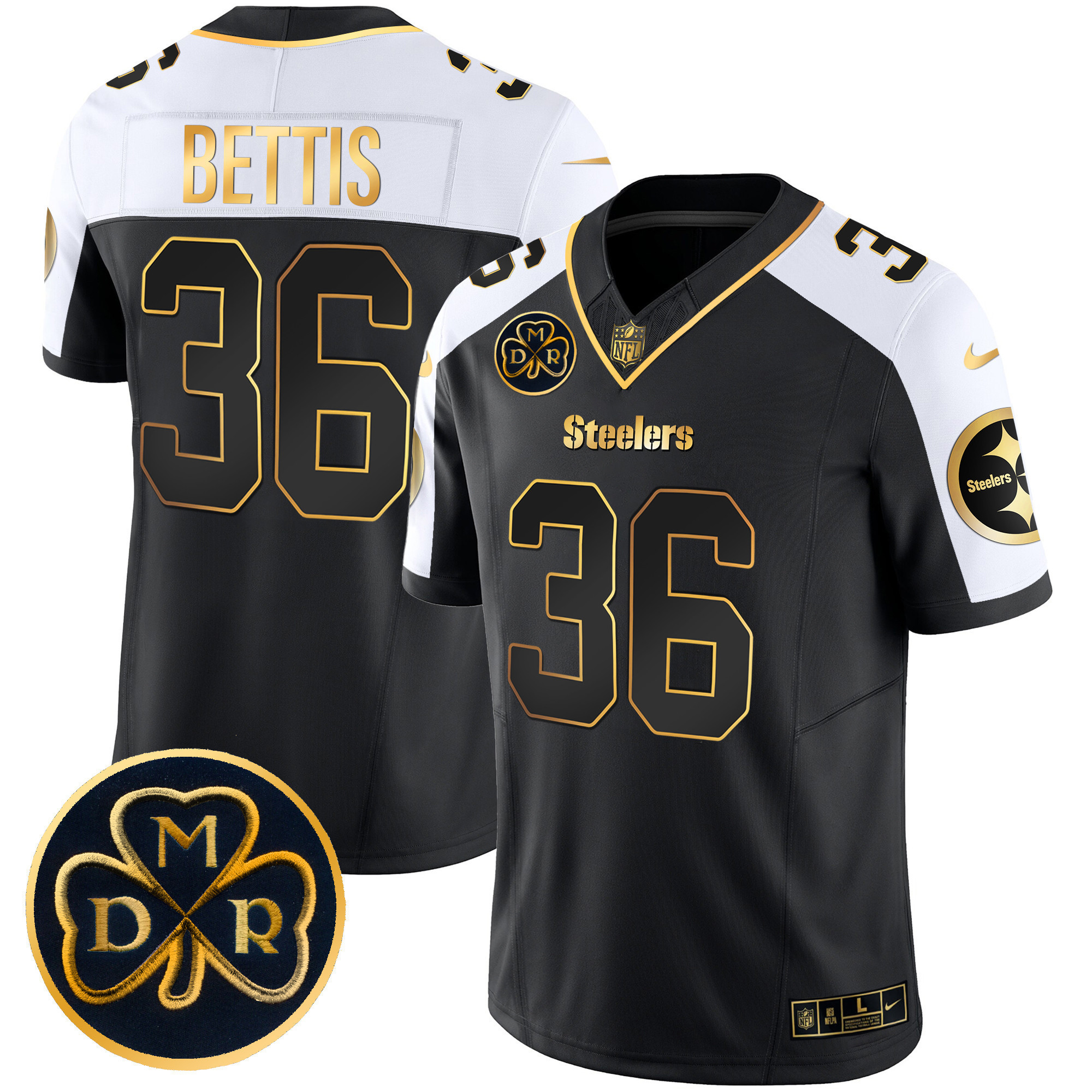 Jerome Bettis Men's Pittsburgh Steelers DMR Patch Gold Vapor Limited Alternate Jersey - All Stitched