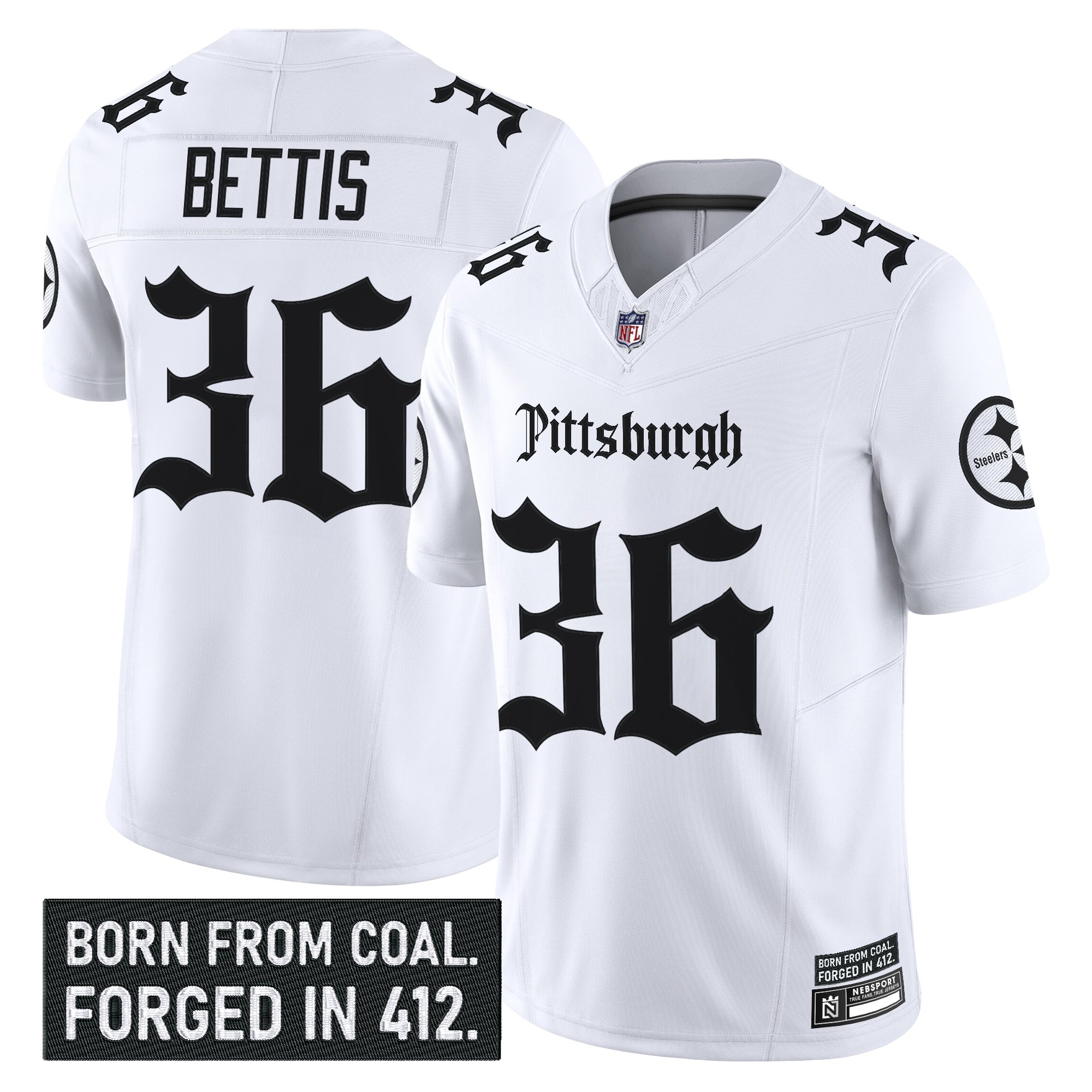 Jerome Bettis Men's Pittsburgh Steelers 'Gothic Steel City Edition' Vapor Limited White Jersey - All Stitched