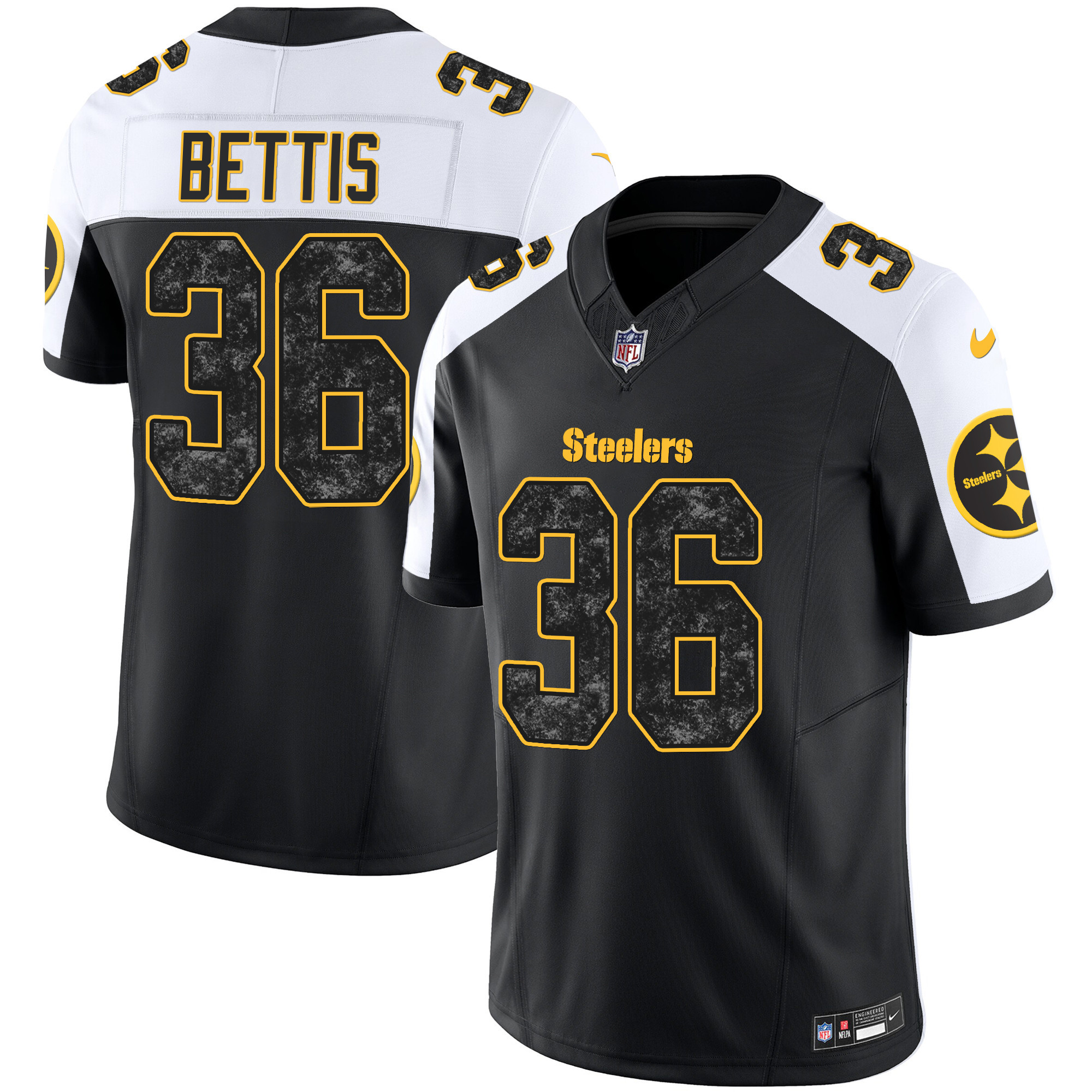 Jerome Bettis Men's Pittsburgh Steelers Grunge Vapor Limited Alternate Jersey - All Stitched