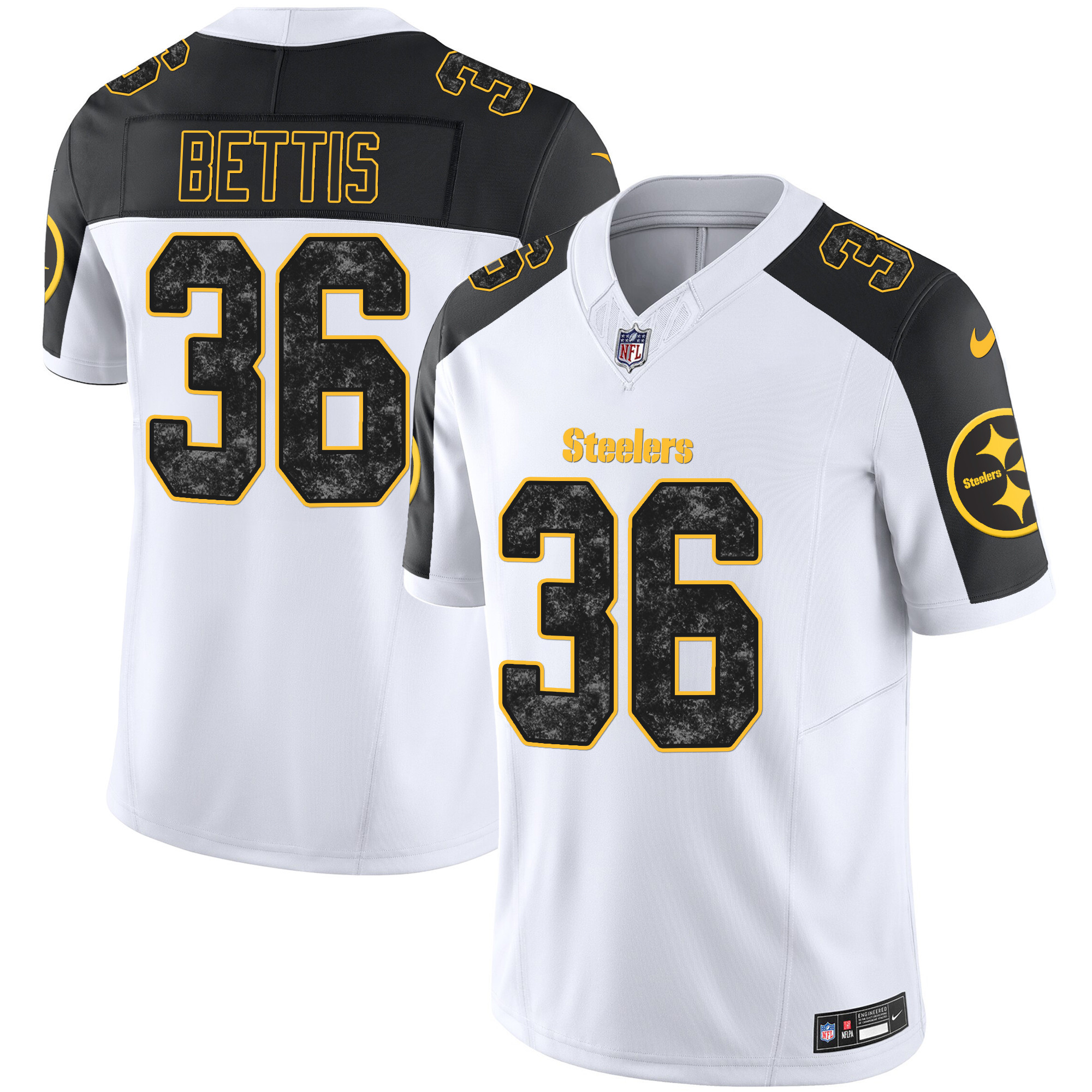 Jerome Bettis Men's Pittsburgh Steelers Grunge Vapor Limited Inverted Jersey - All Stitched