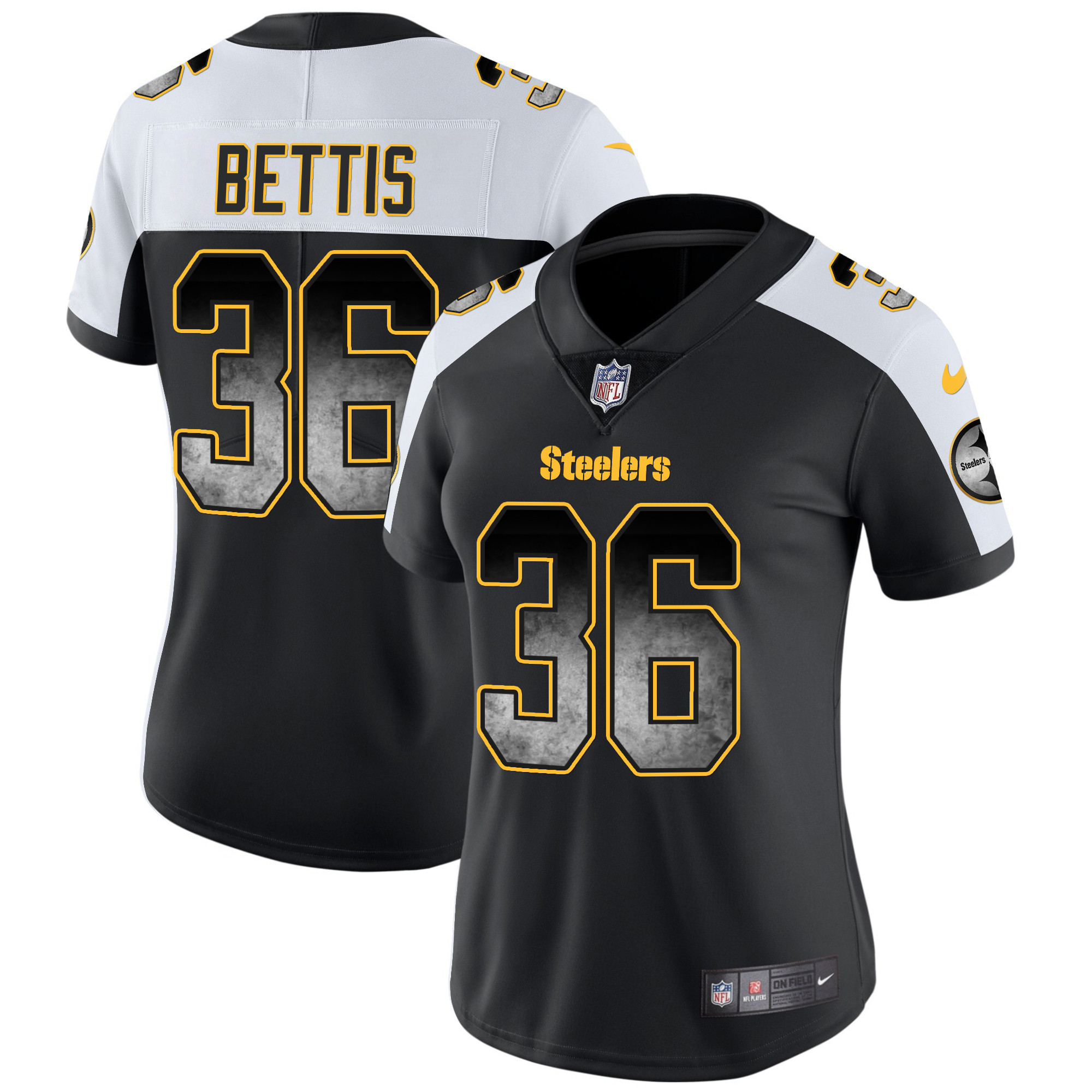 Jerome Bettis Women's Pittsburgh Steelers Arch Smoke Vapor Alternate Jersey - All Stitched