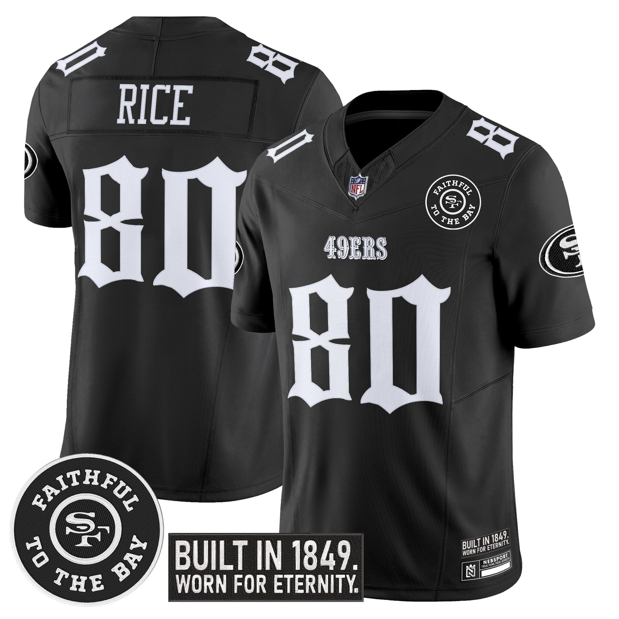 Jerry Rice Men's San Francisco 49ers 'Fog City Gothic Edition' Vapor Limited Black Jersey - All Stitched