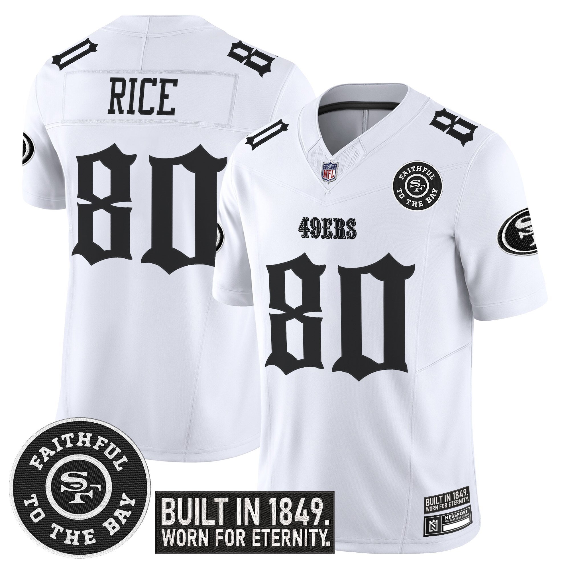 Jerry Rice Men's San Francisco 49ers 'Fog City Gothic Edition' Vapor Limited White Jersey - All Stitched